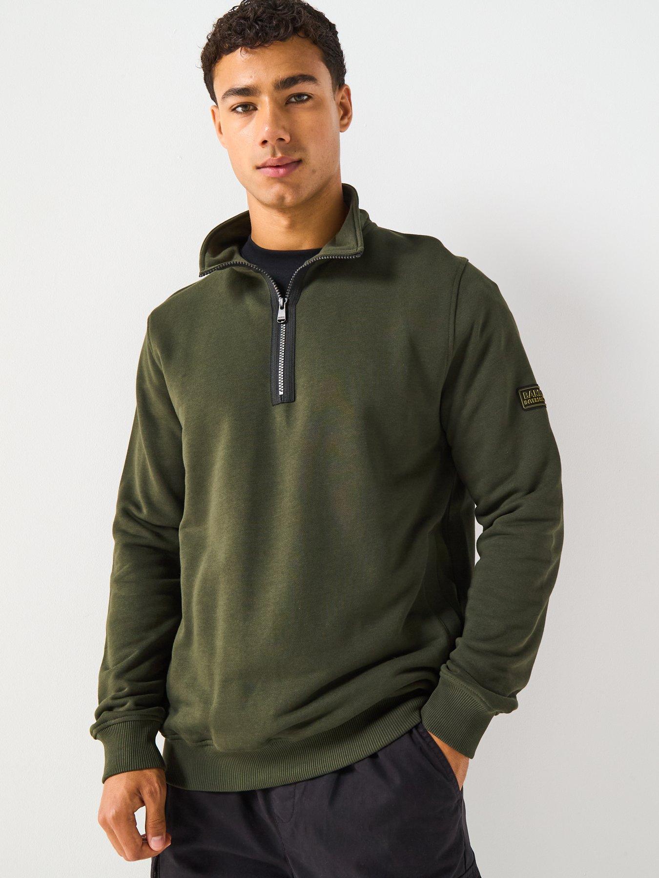 Barbour International Outline 1/4 Zip Sweatshirt - Dark Green