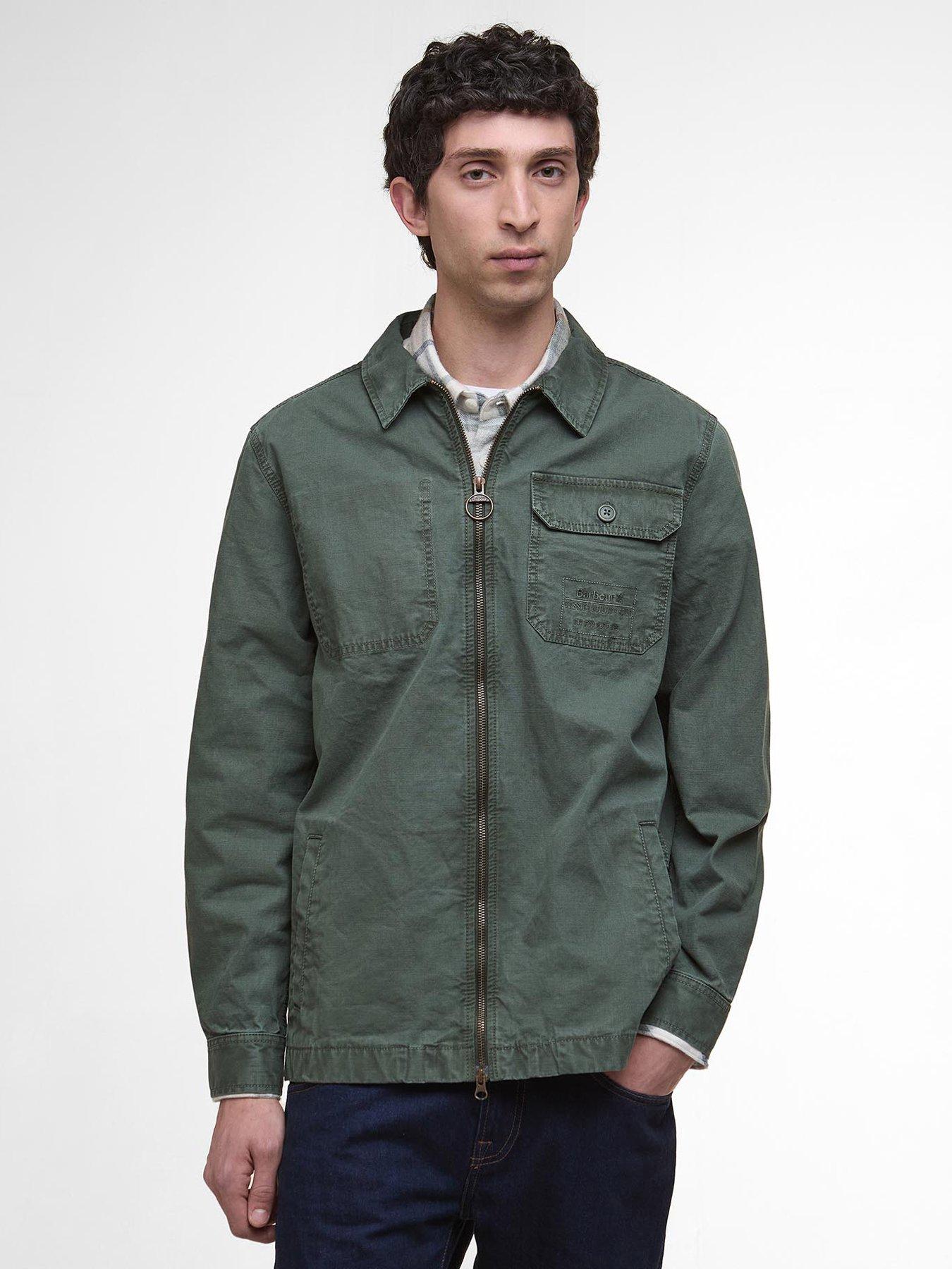 Barbour Harton Relaxed Fit Slub Zipped Overshirt - Grey