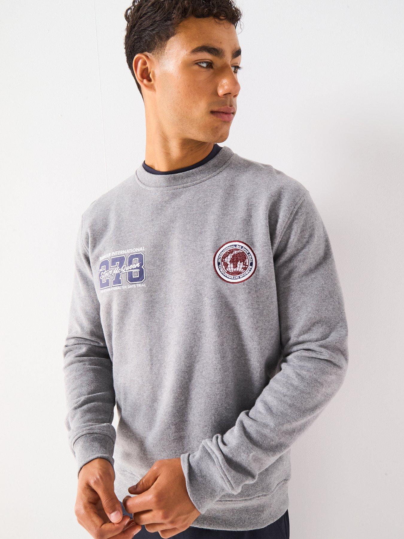 Image 1 of 6 of Barbour International Steve McQueen Crew Sweat Top- Grey