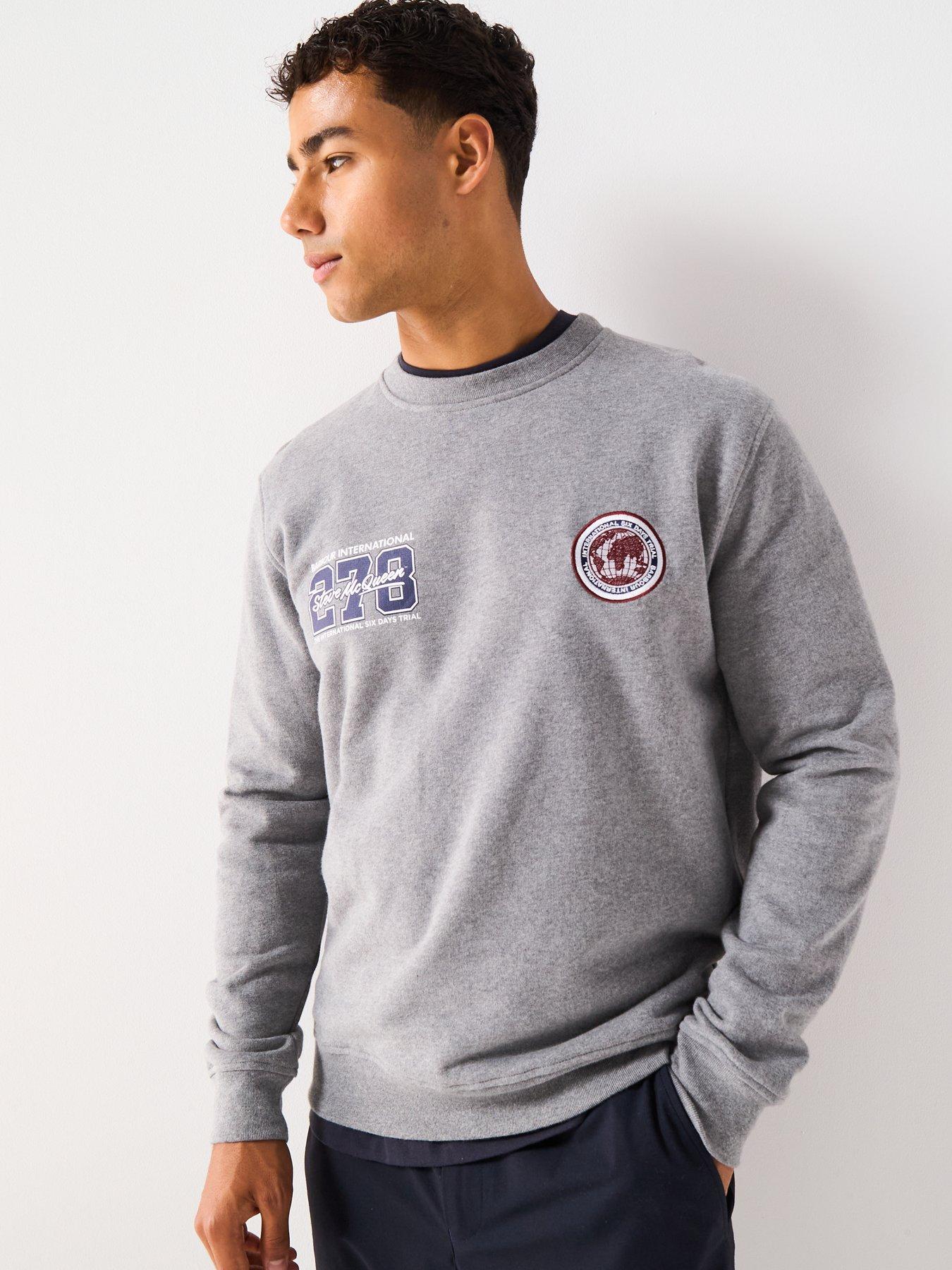 Image 4 of 6 of Barbour International Steve McQueen Crew Sweat Top- Grey