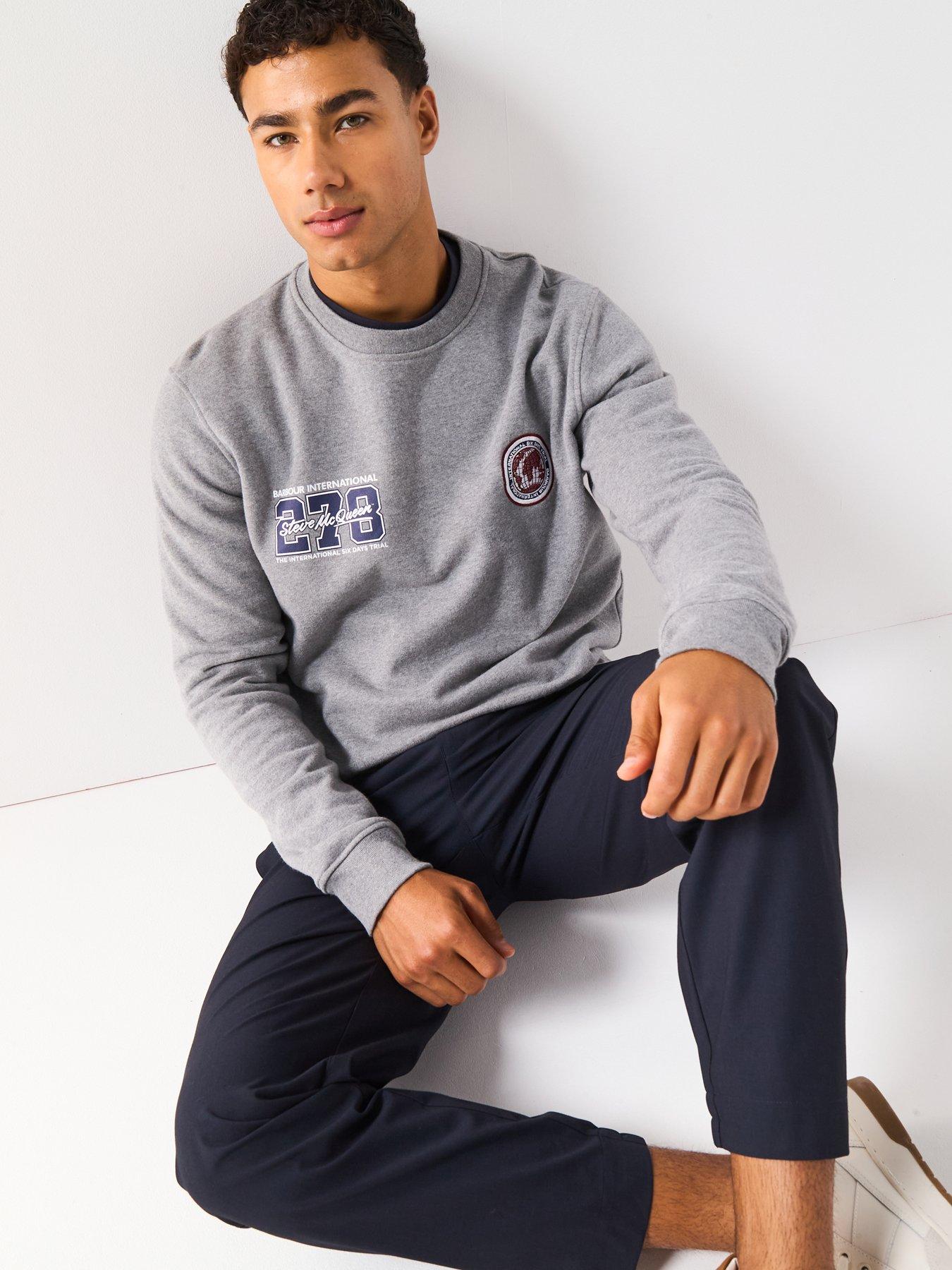 Image 6 of 6 of Barbour International Steve McQueen Crew Sweat Top- Grey