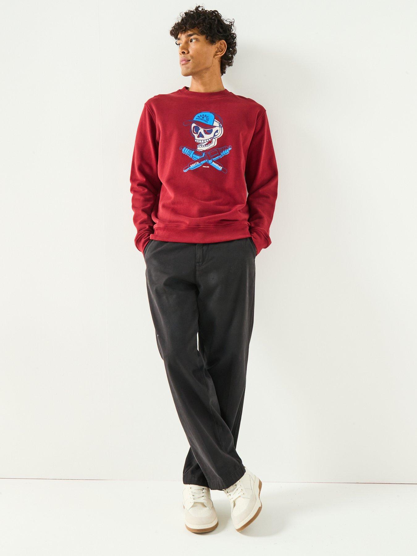 Image 3 of 6 of Barbour International Authentics Morgan Crew Sweat Top - Dark Red