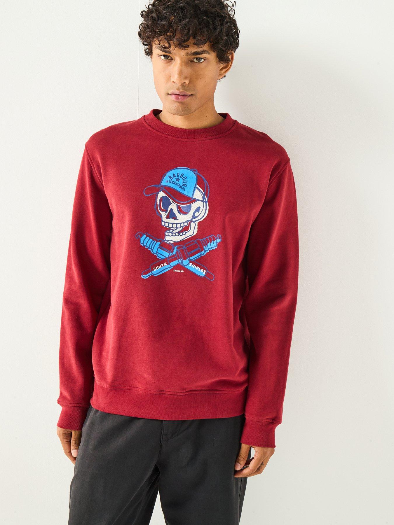 Image 4 of 6 of Barbour International Authentics Morgan Crew Sweat Top - Dark Red