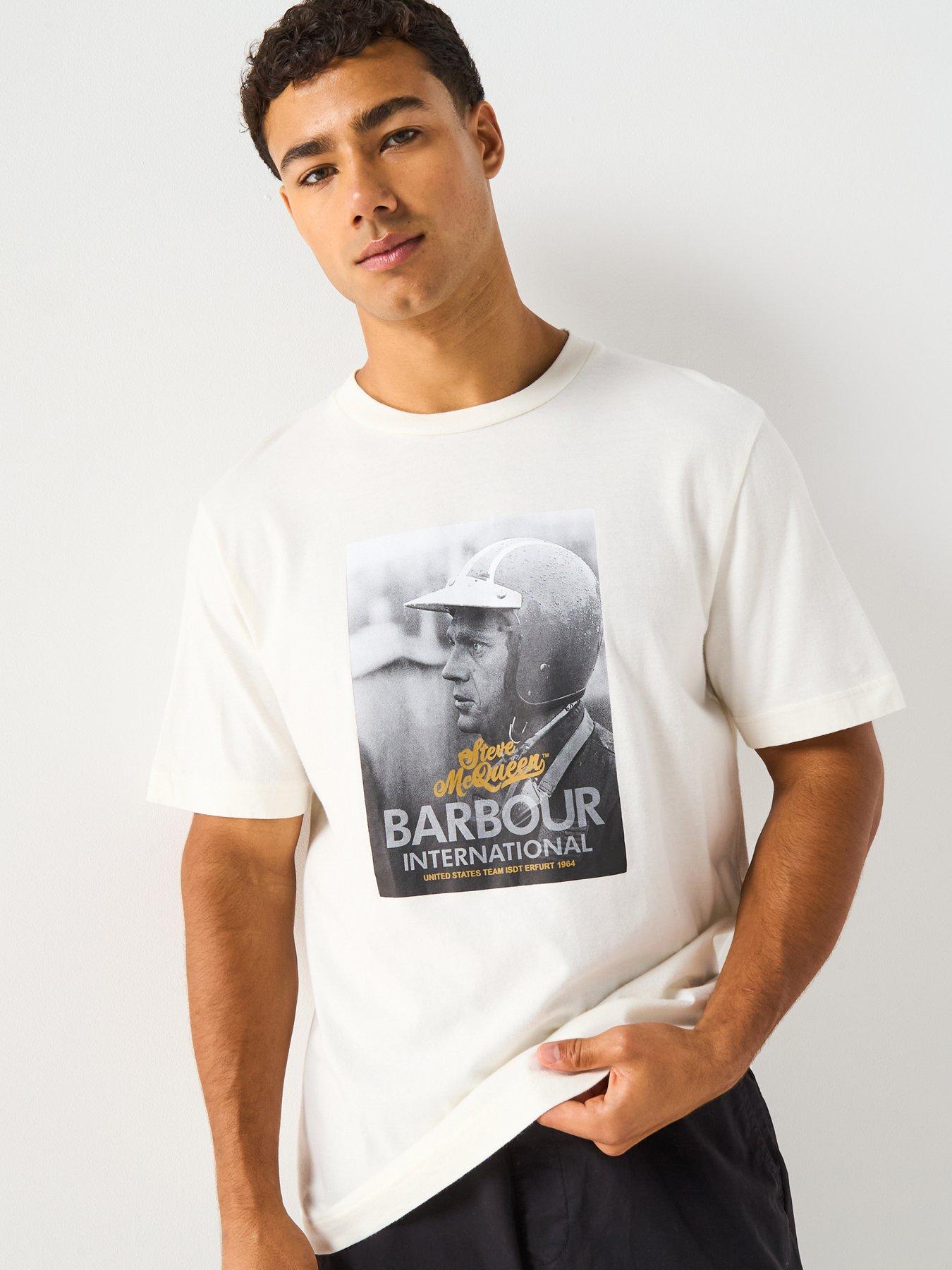 Barbour International Steve McQueen Relaxed Port Graphic T-Shirt- White