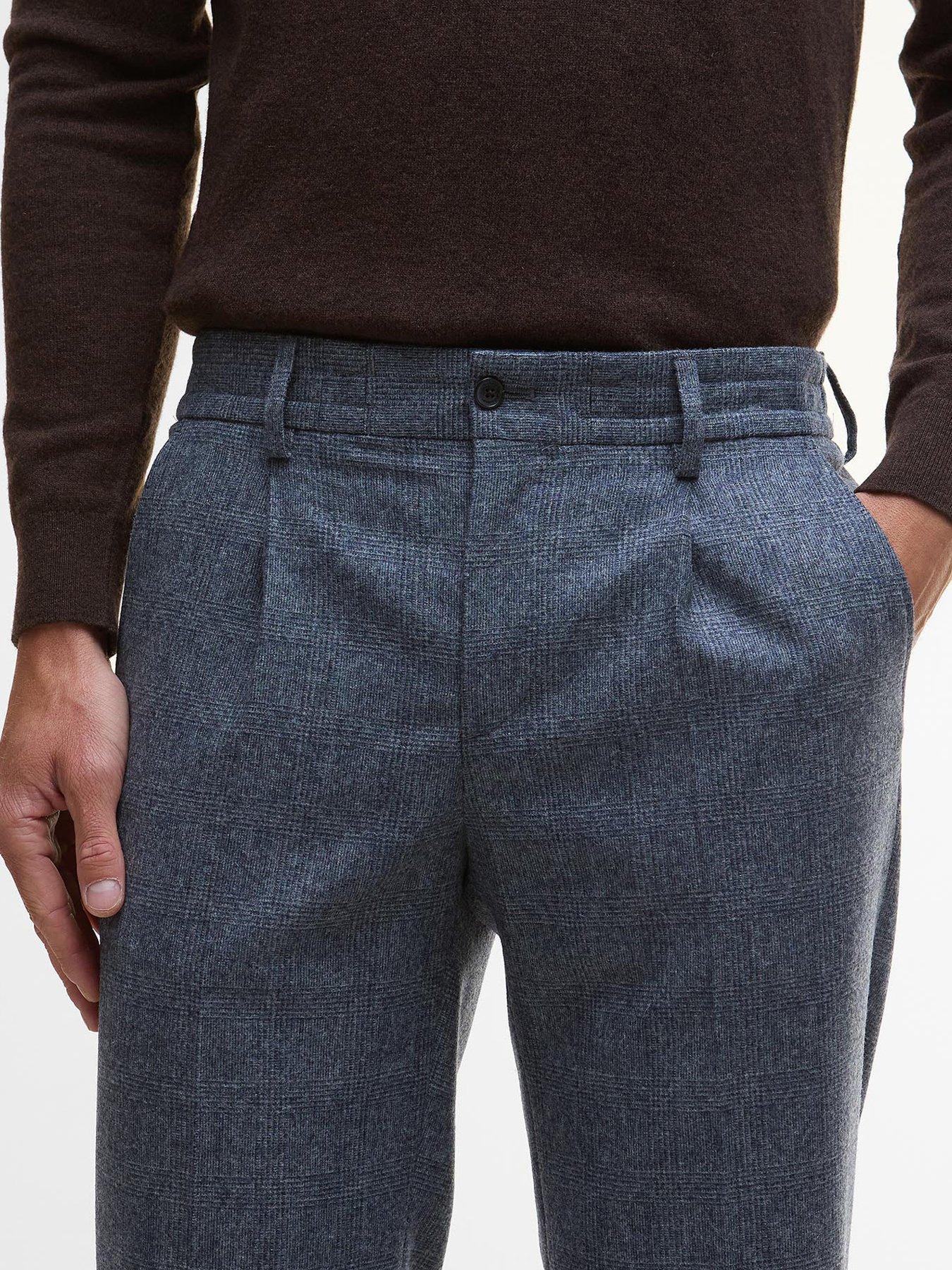 barbour-kensington-check-trousers--navyoutfit