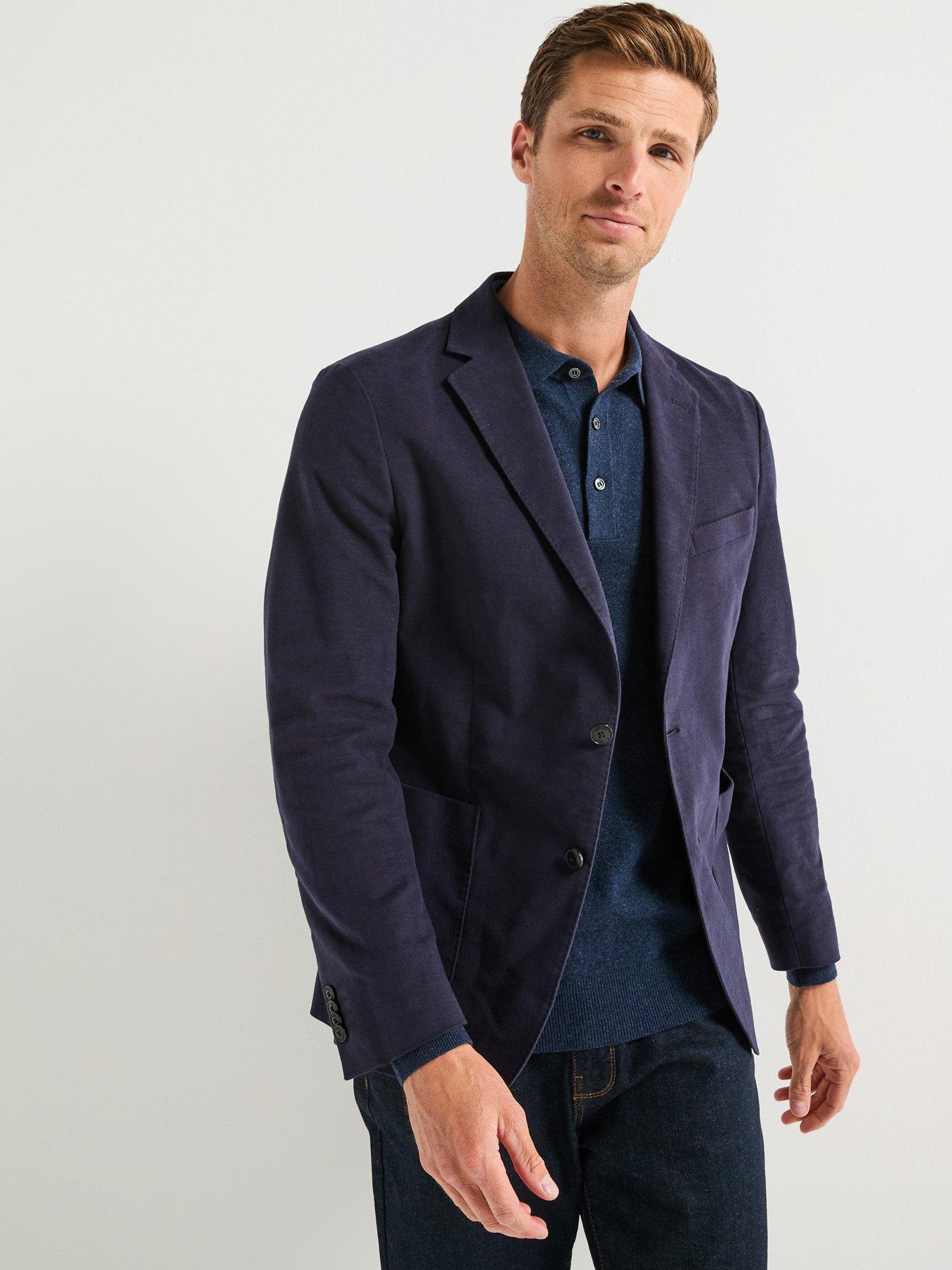 Image 1 of 6 of Barbour Jennings Moleskin Blazer - Navy