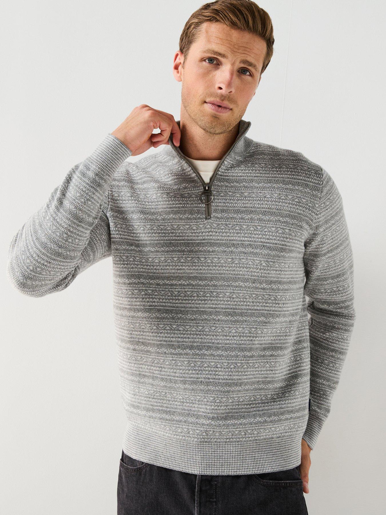 barbour-dartfield-half-zip-knitted-jumper--grey