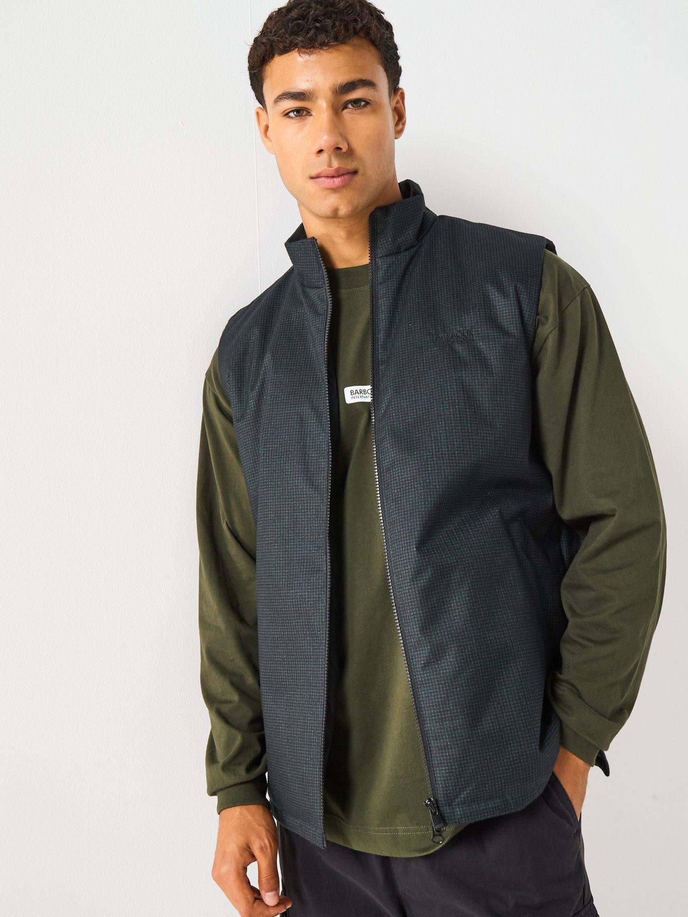 Image 1 of 5 of Barbour International Darton Check Gilet- Black