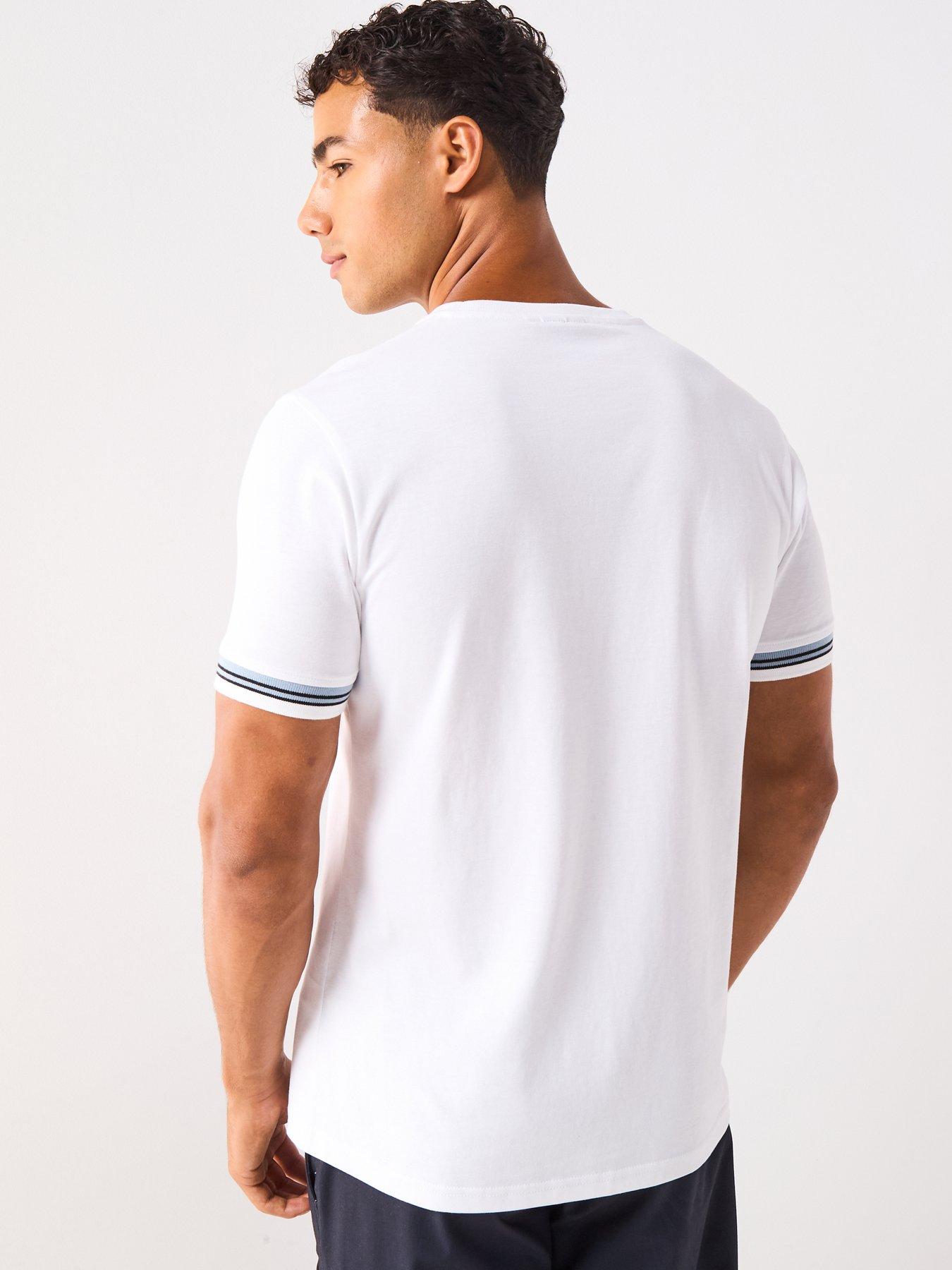 Image 2 of 6 of Barbour International Bruce Tipped Cuff T-Shirt - White
