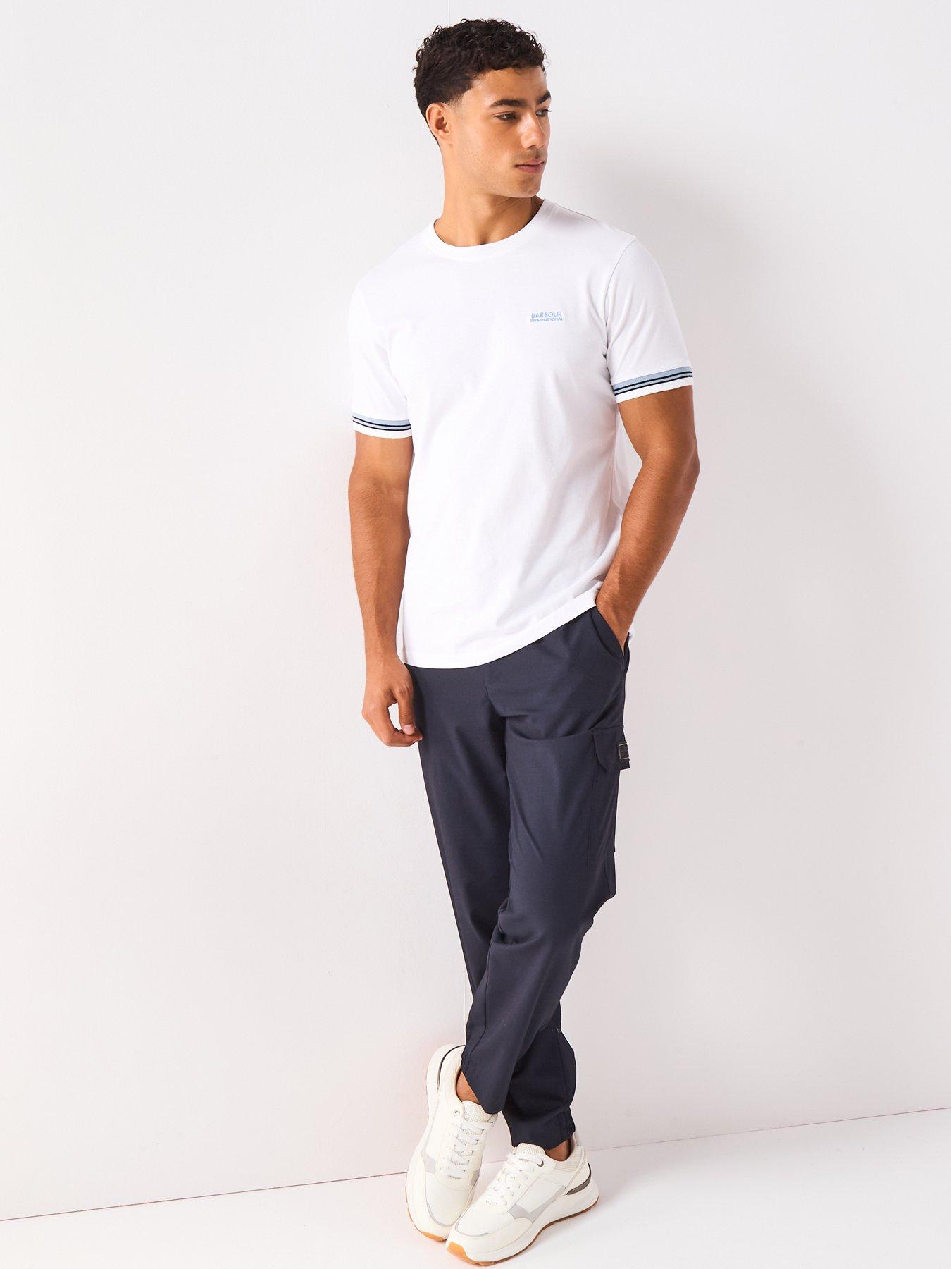 Image 3 of 6 of Barbour International Bruce Tipped Cuff T-Shirt - White