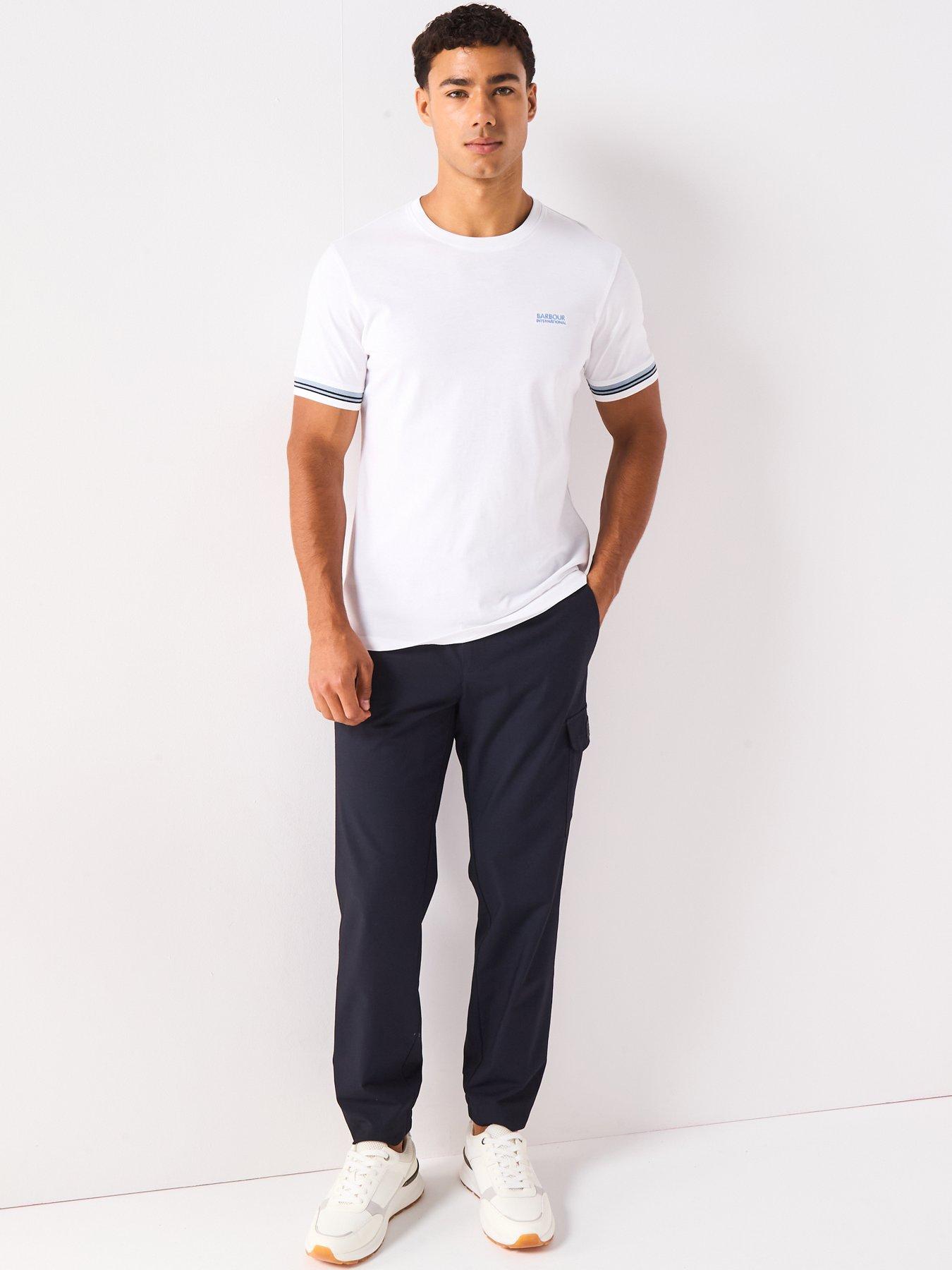 Image 4 of 6 of Barbour International Bruce Tipped Cuff T-Shirt - White