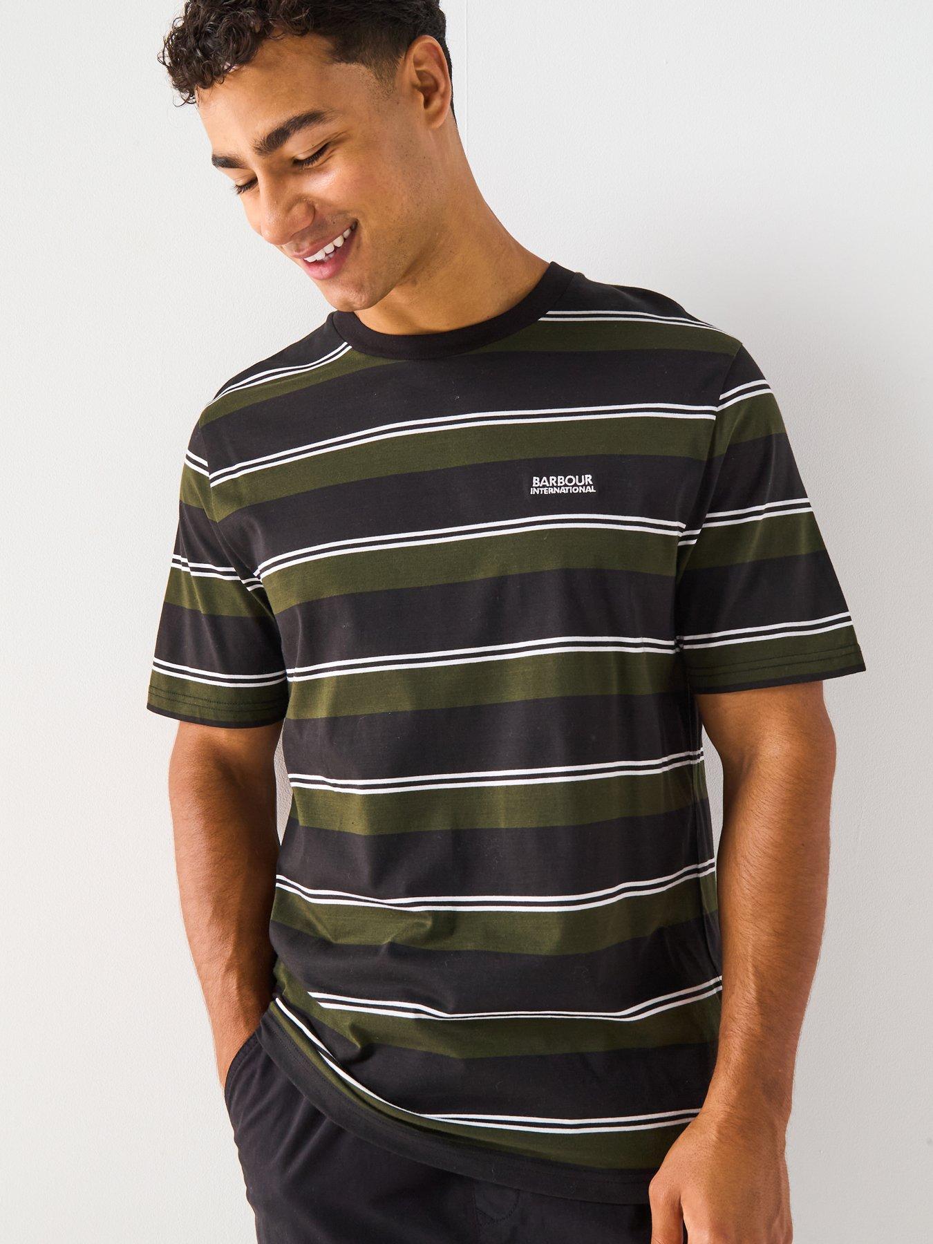 Barbour International Bruce Striped T-Shirt- Black