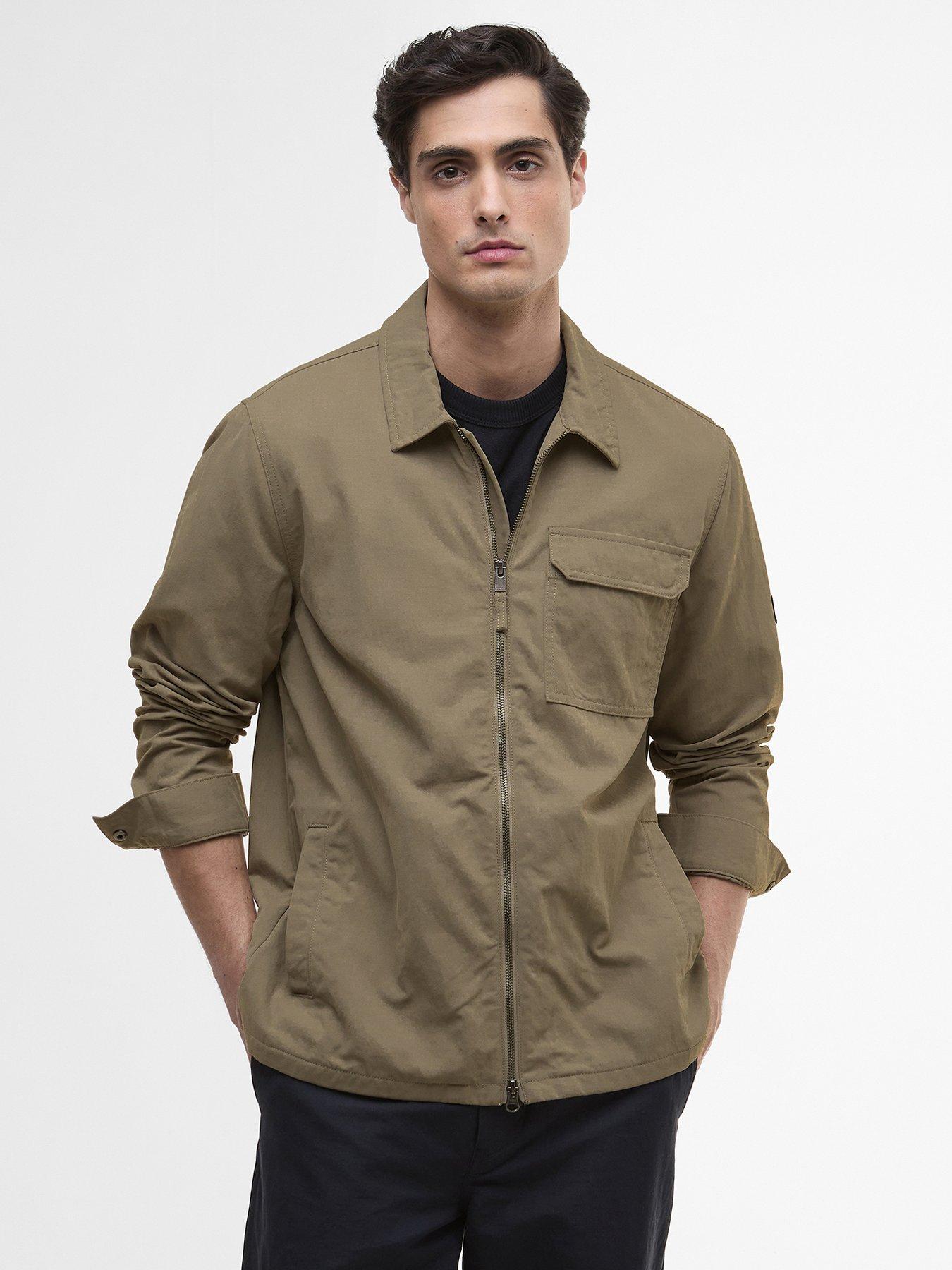 Barbour International Maze Peached Nylon Overshirt- Khaki