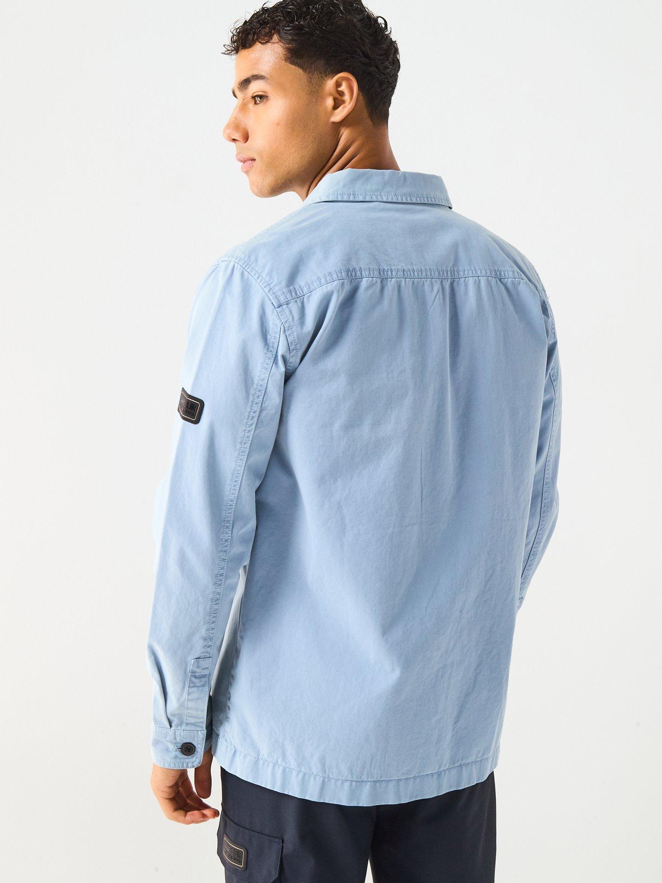 Image 2 of 6 of Barbour International Arlo Button Pocket Overshirt- Light Blue