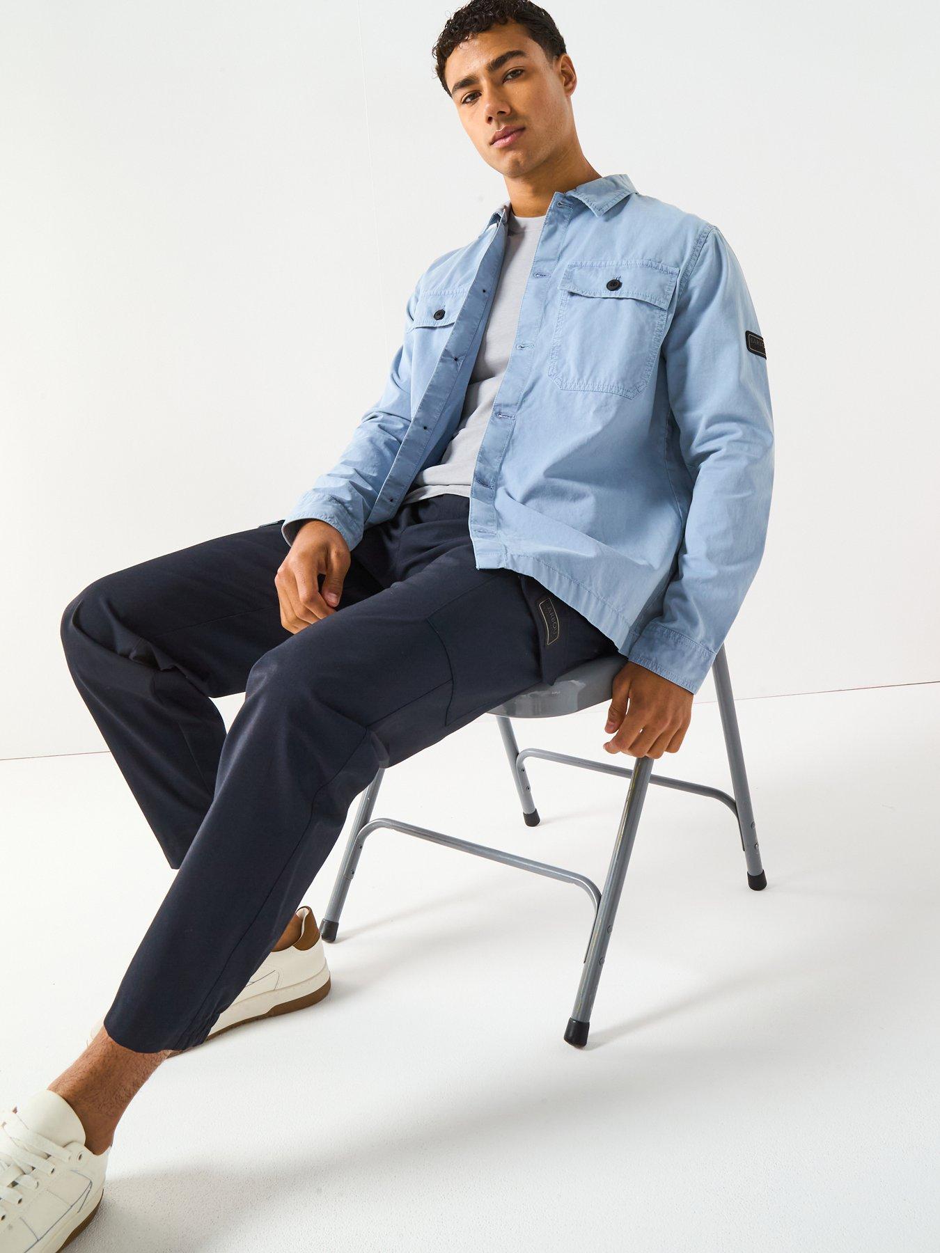 Image 6 of 6 of Barbour International Arlo Button Pocket Overshirt- Light Blue