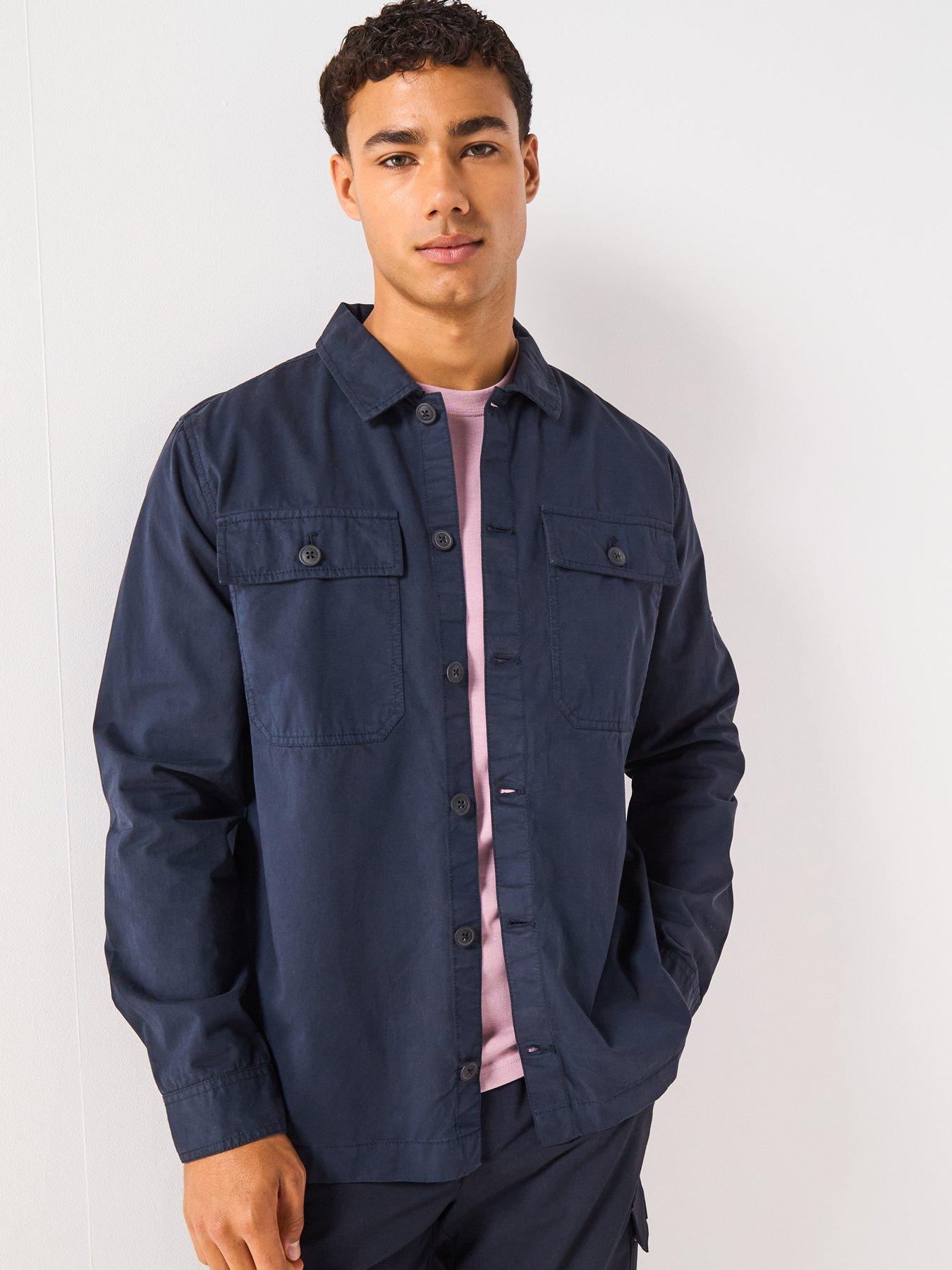 Image 1 of 6 of Barbour International International Arlo Button Pocket Overshirt - Navy