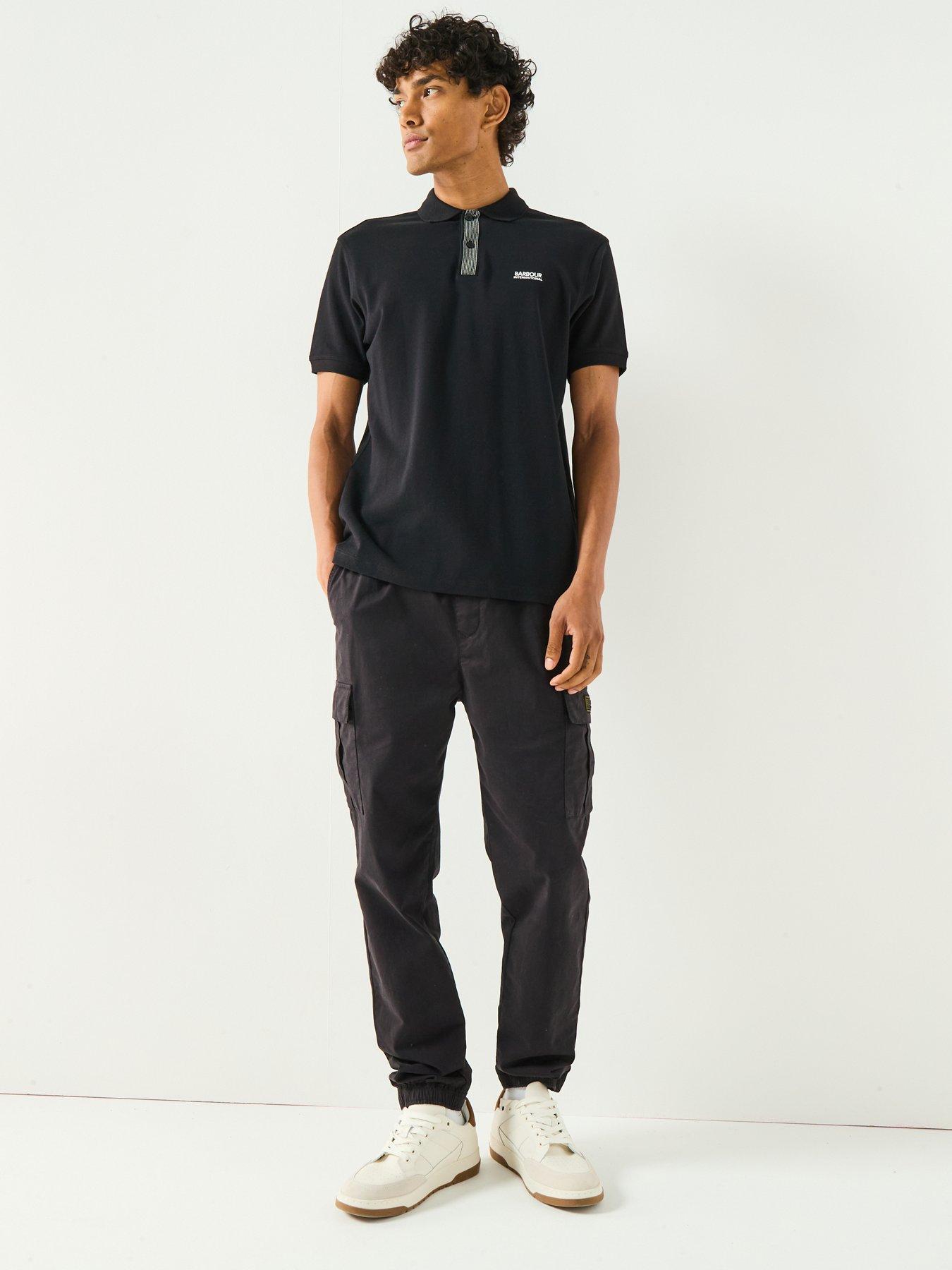Image 3 of 6 of Barbour International Baynes Knit Placket Polo Shirt- Black