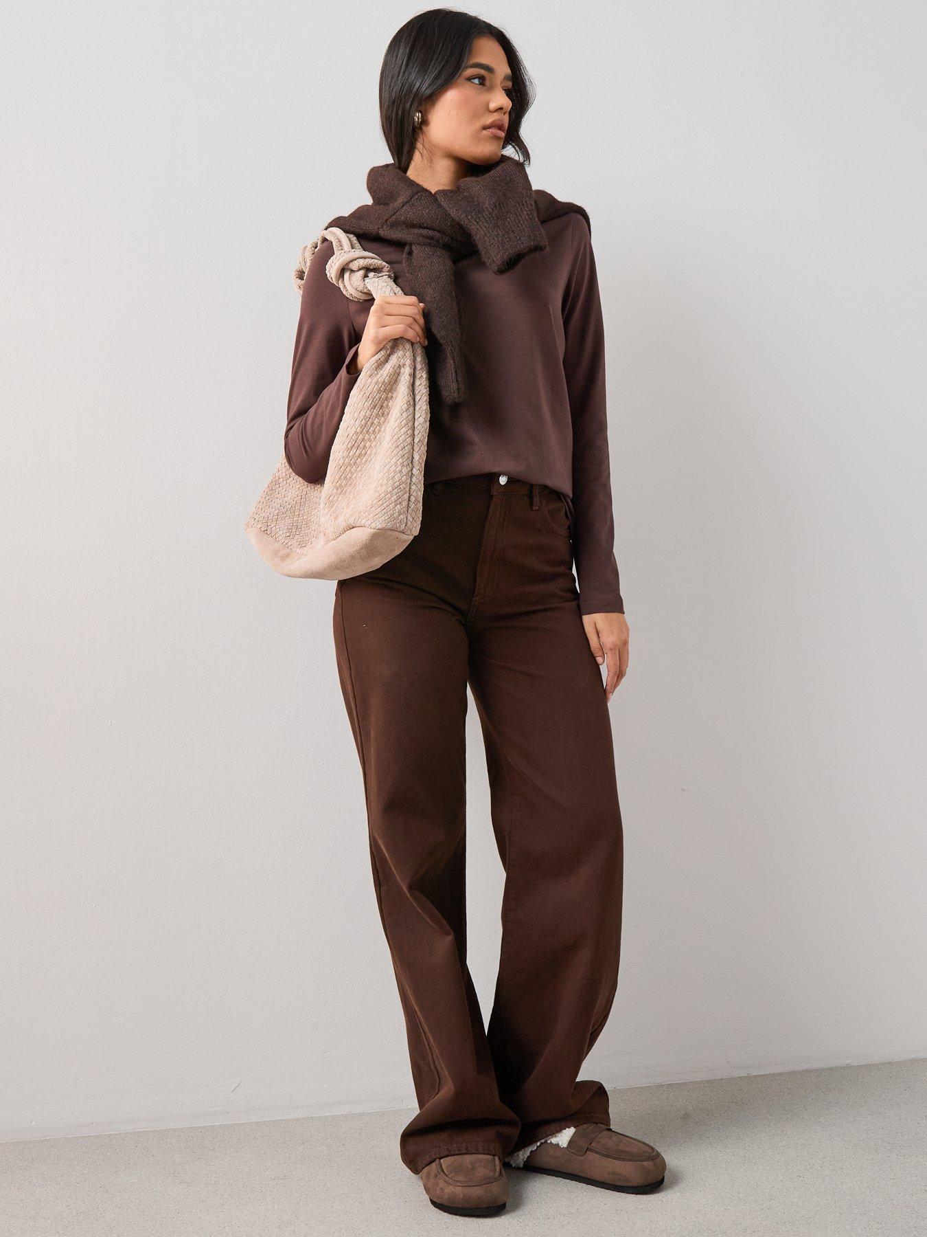 the-very-collection-long-sleeve-oversized-basic-top-brownback