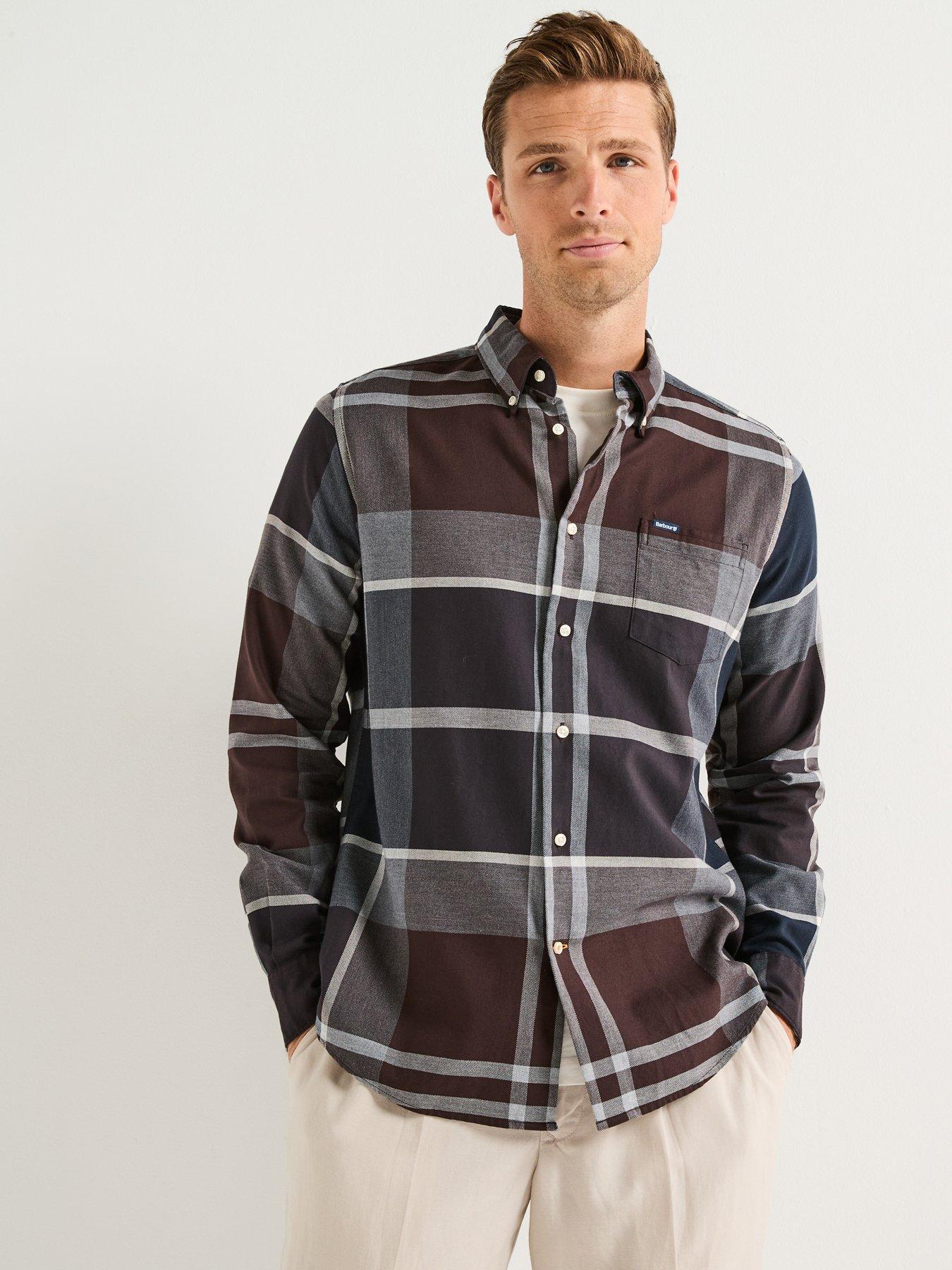 barbour-dunoon-long-sleeve-check-tailored-fit-shirt--blackfront