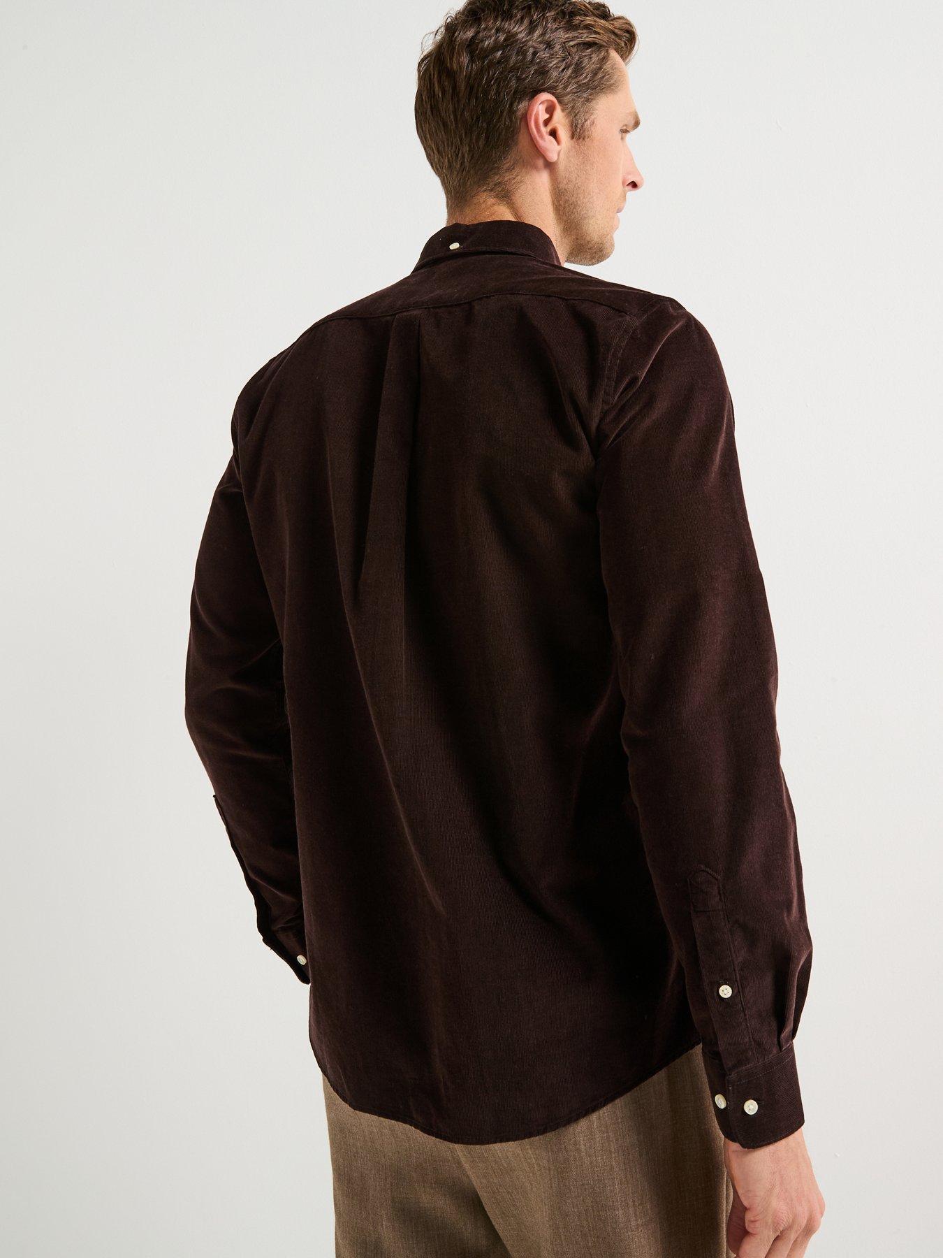 barbour-ramsey-long-sleeve-tailored-fit-corduroy-shirt-dark-brownnbspstillFront