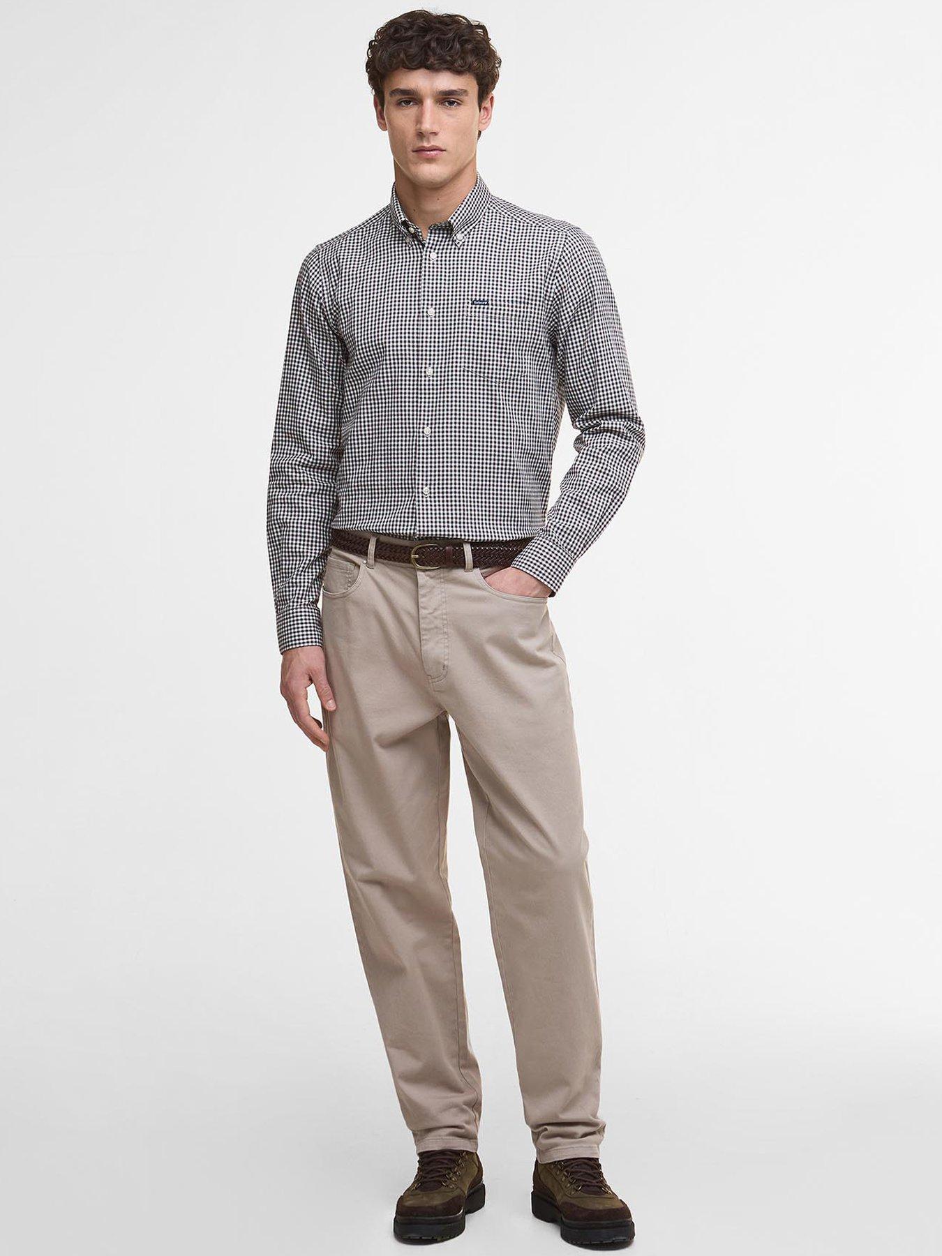 Image 3 of 6 of Barbour Padshaw Tailored Fit Gingham Shirt- Grey