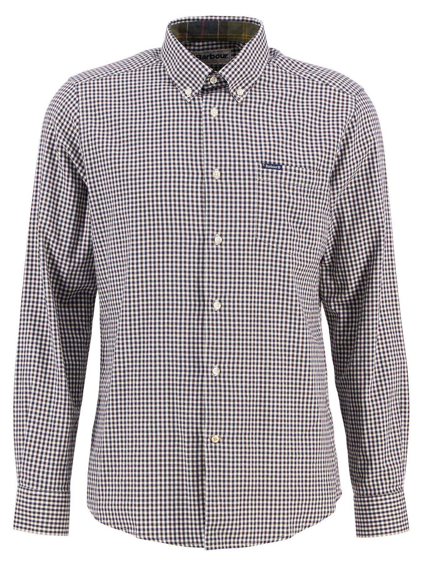 Image 5 of 6 of Barbour Padshaw Tailored Fit Gingham Shirt- Grey