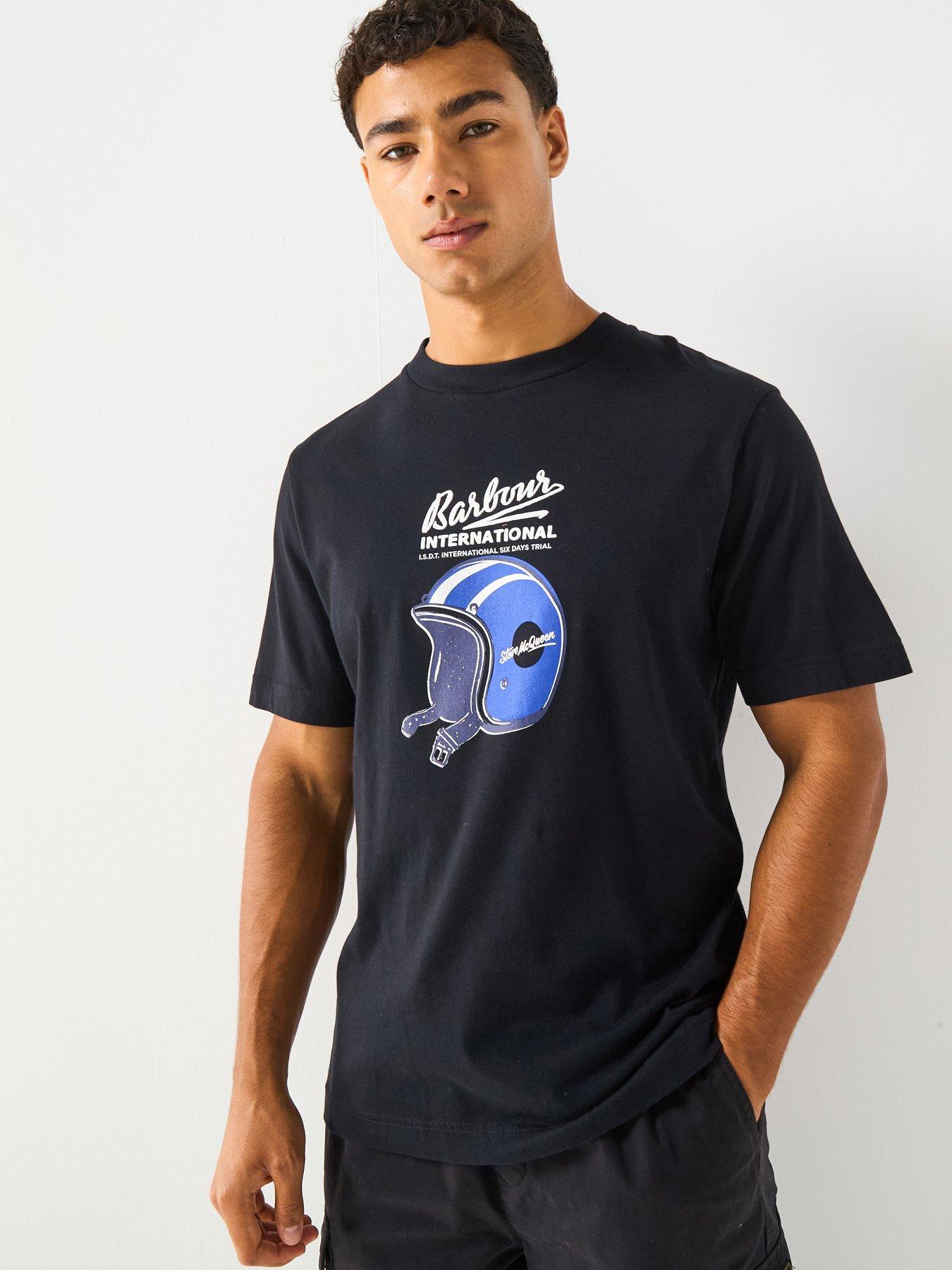 Barbour International Steve McQueen Relaxed Vecton Graphic T-Shirt- Black