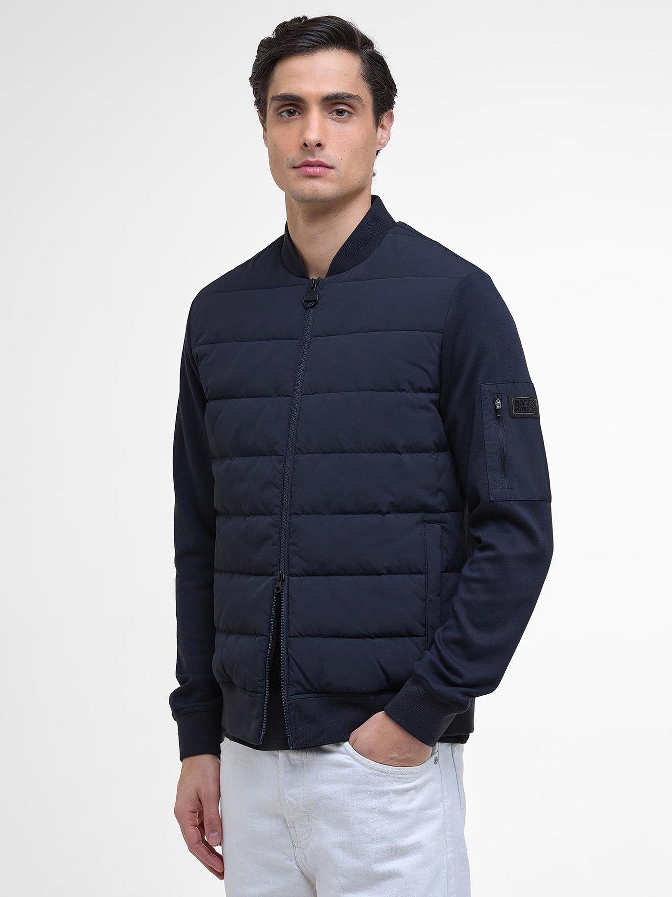Barbour International Holmes Hybrid Knitted Bomber Jacket - Navy
