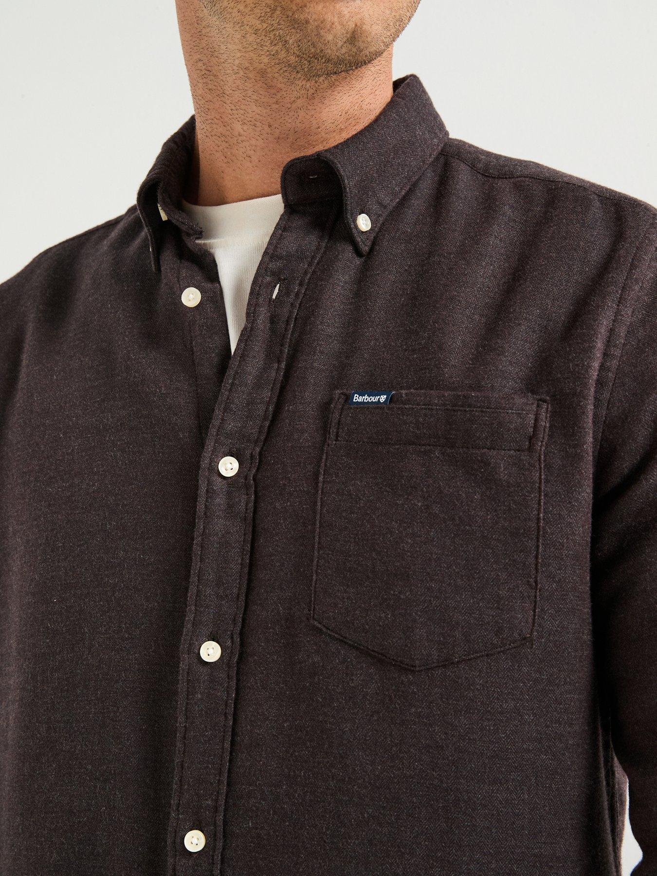 barbour-buckley-tailored-fit-herringbone-shirt-brownoutfit