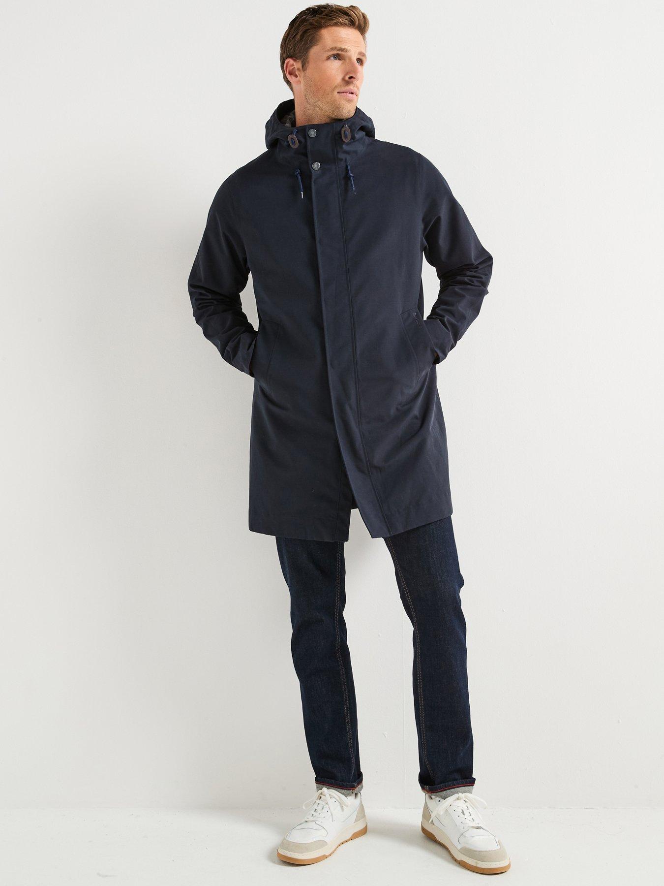 Barbour Hooded Lorden Waterproof Macintosh Rain Coat - Navy