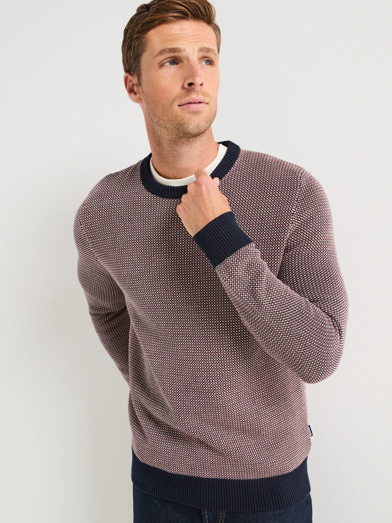 Barbour Wells Textured Crew Knitted Jumper - Navy
