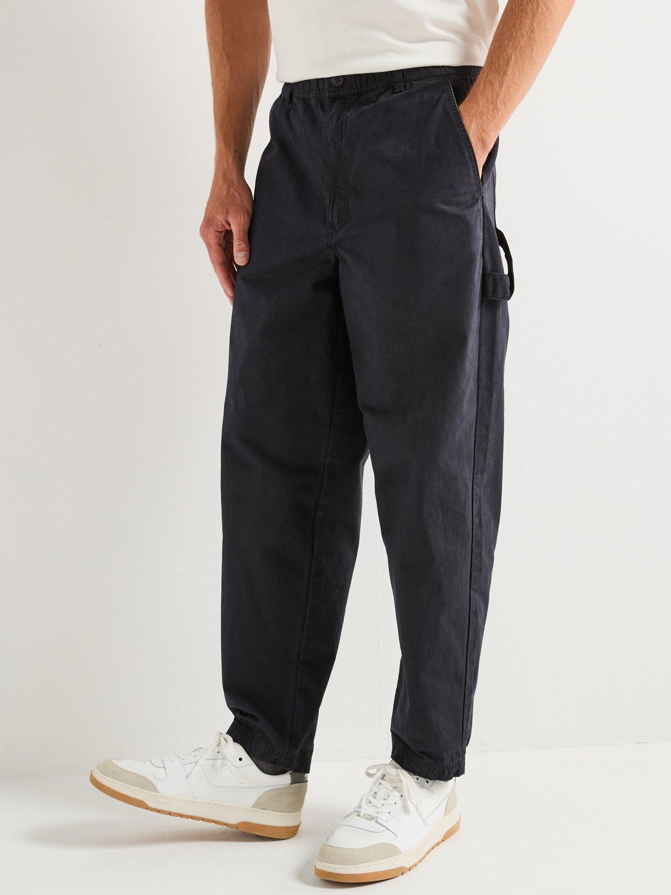 Barbour Harton Relaxed Fit Slub Trousers- Navy