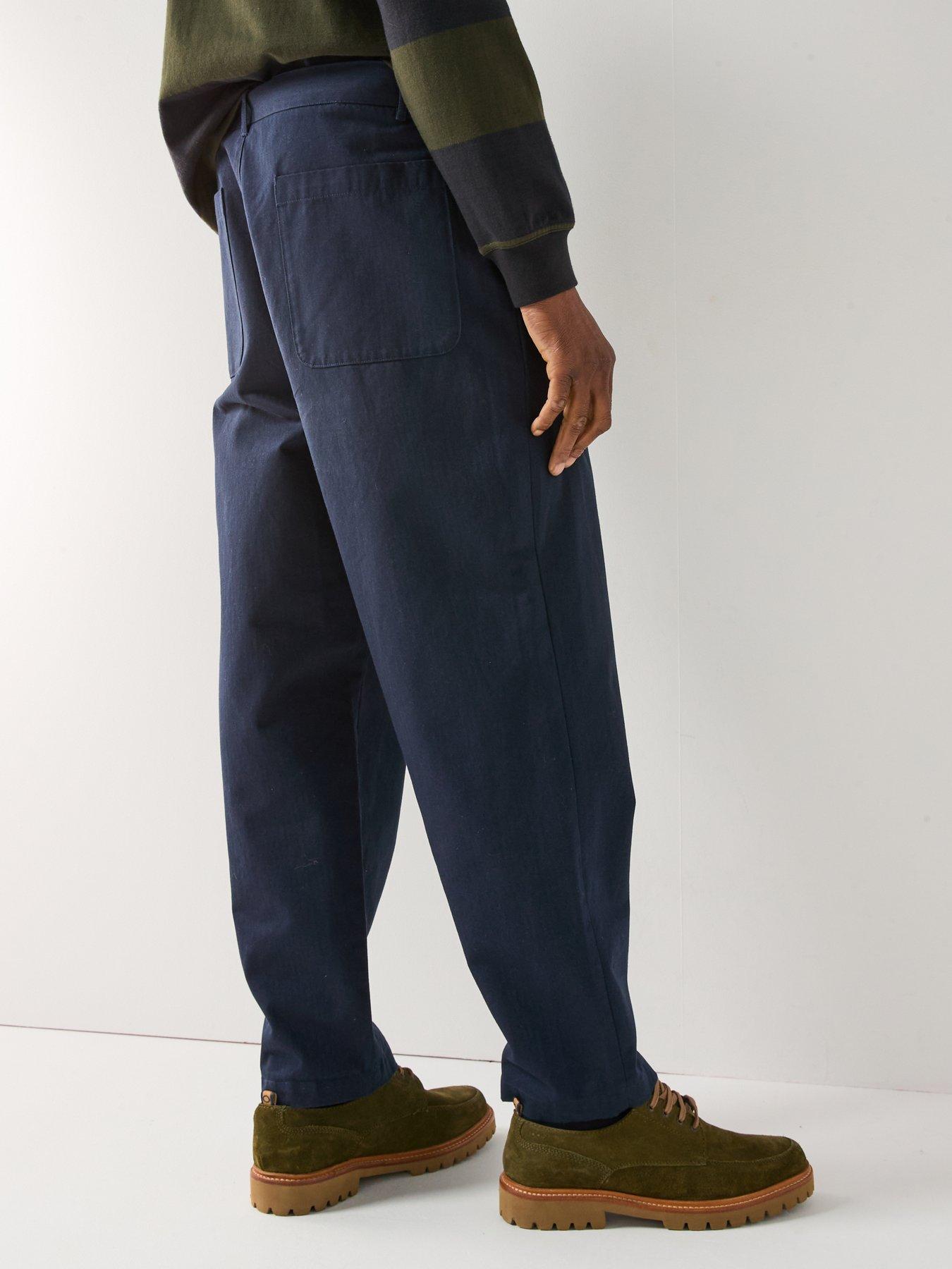 barbour-bayview-relaxed-fit-herringbone-trousers--navystillFront
