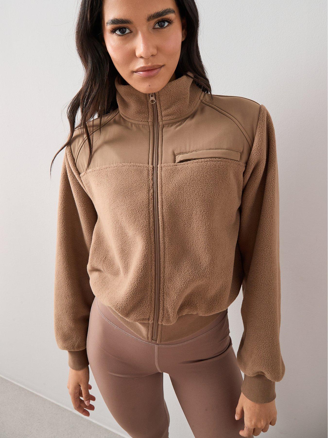 The Very Collection Fleece Zip Through Jacket - Taupe