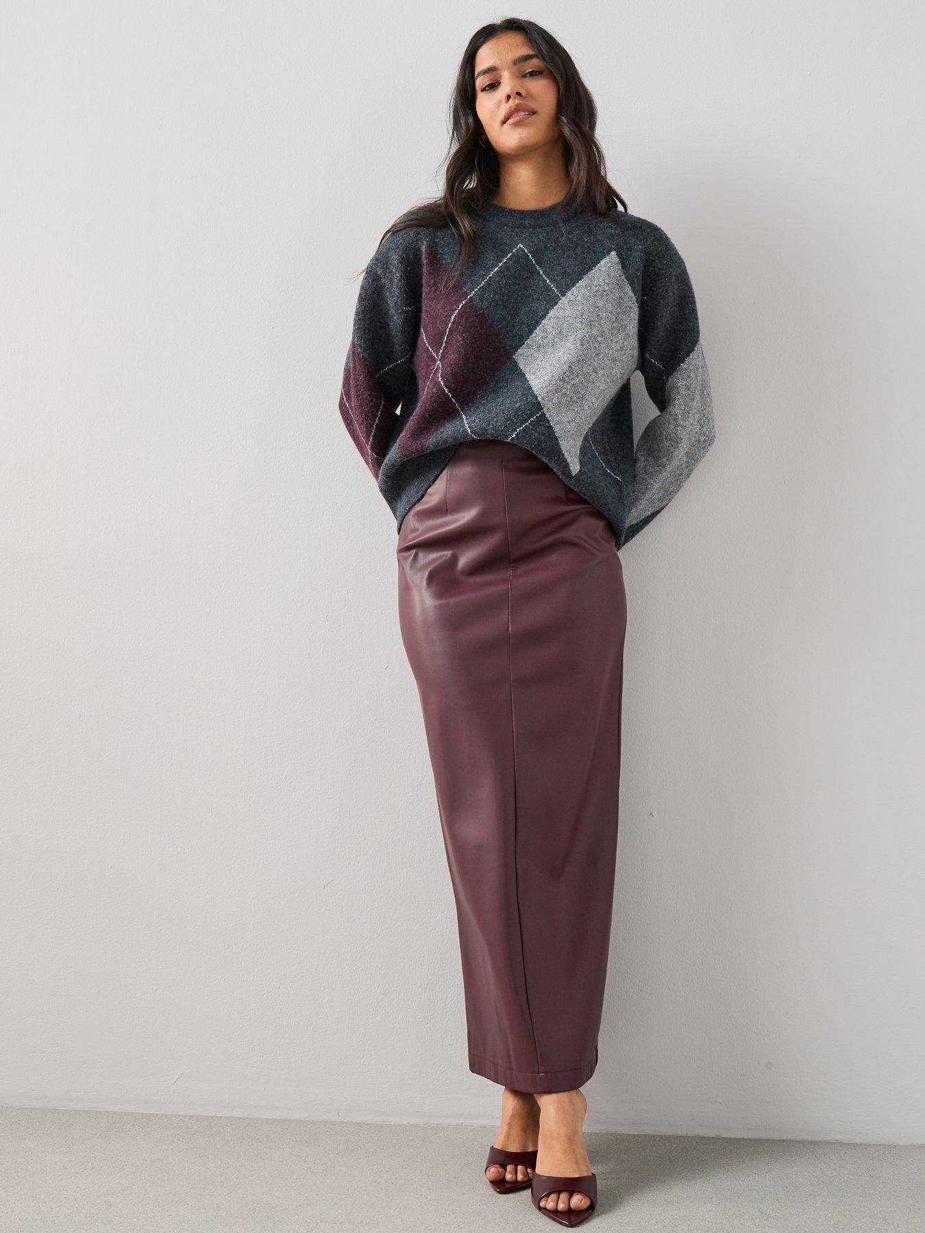 Image 3 of 7 of The Very Collection Maxi Skirt - Maroon