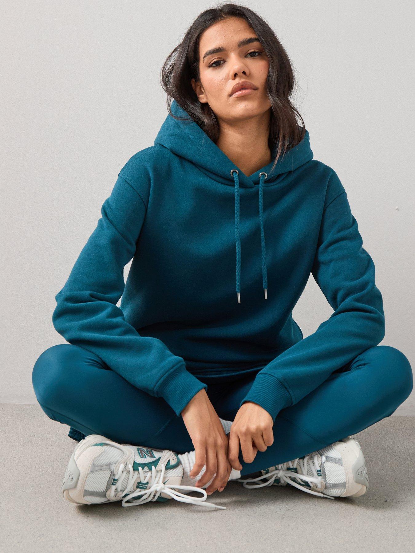 Image 3 of 7 of The Very Collection Longline Hoodie With Side Splits - Green