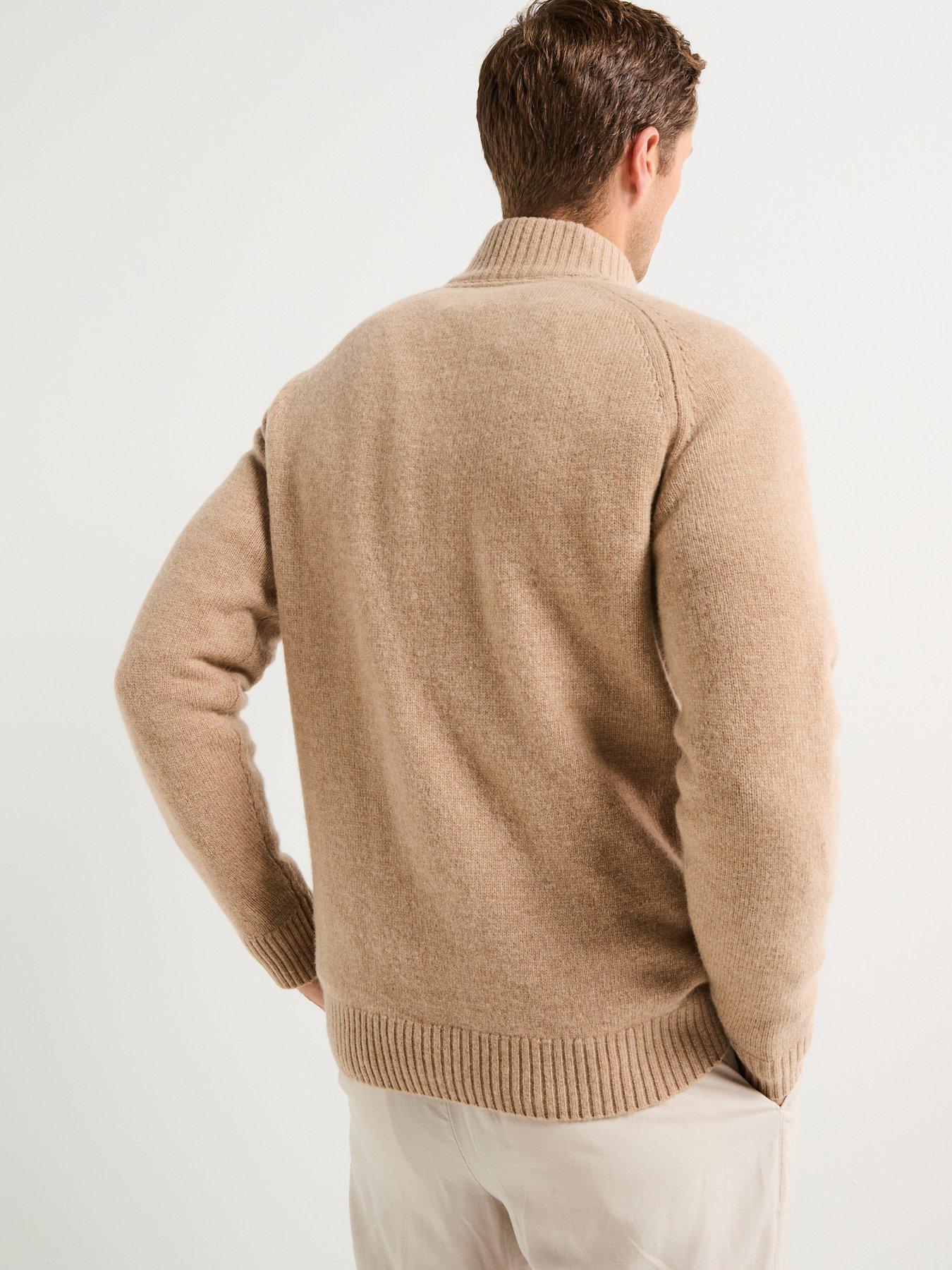 Image 2 of 6 of Barbour Grangetown Half Zip Knitted Jumper - Beige
