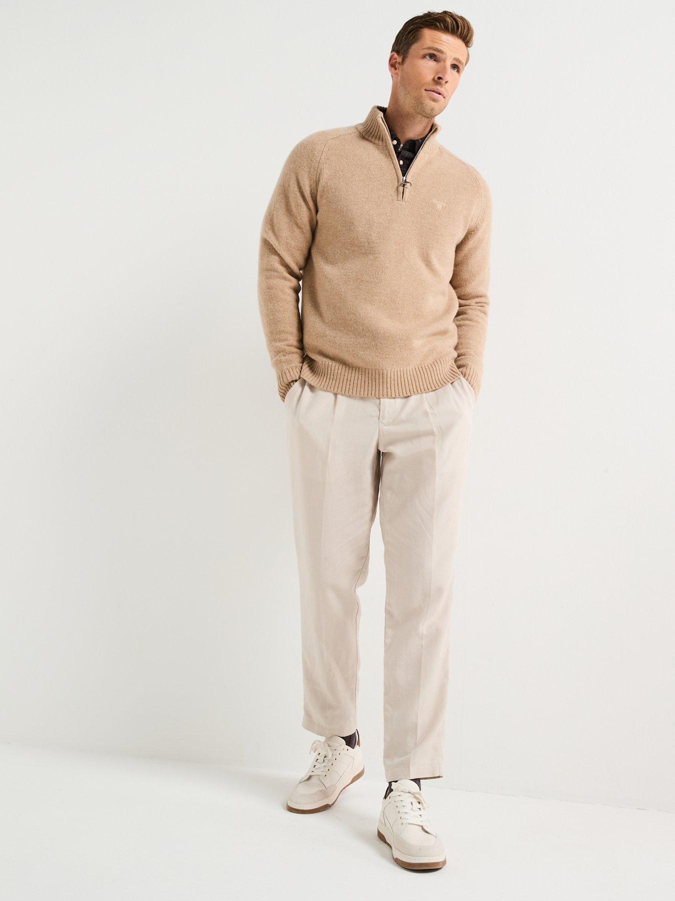 Image 3 of 6 of Barbour Grangetown Half Zip Knitted Jumper - Beige