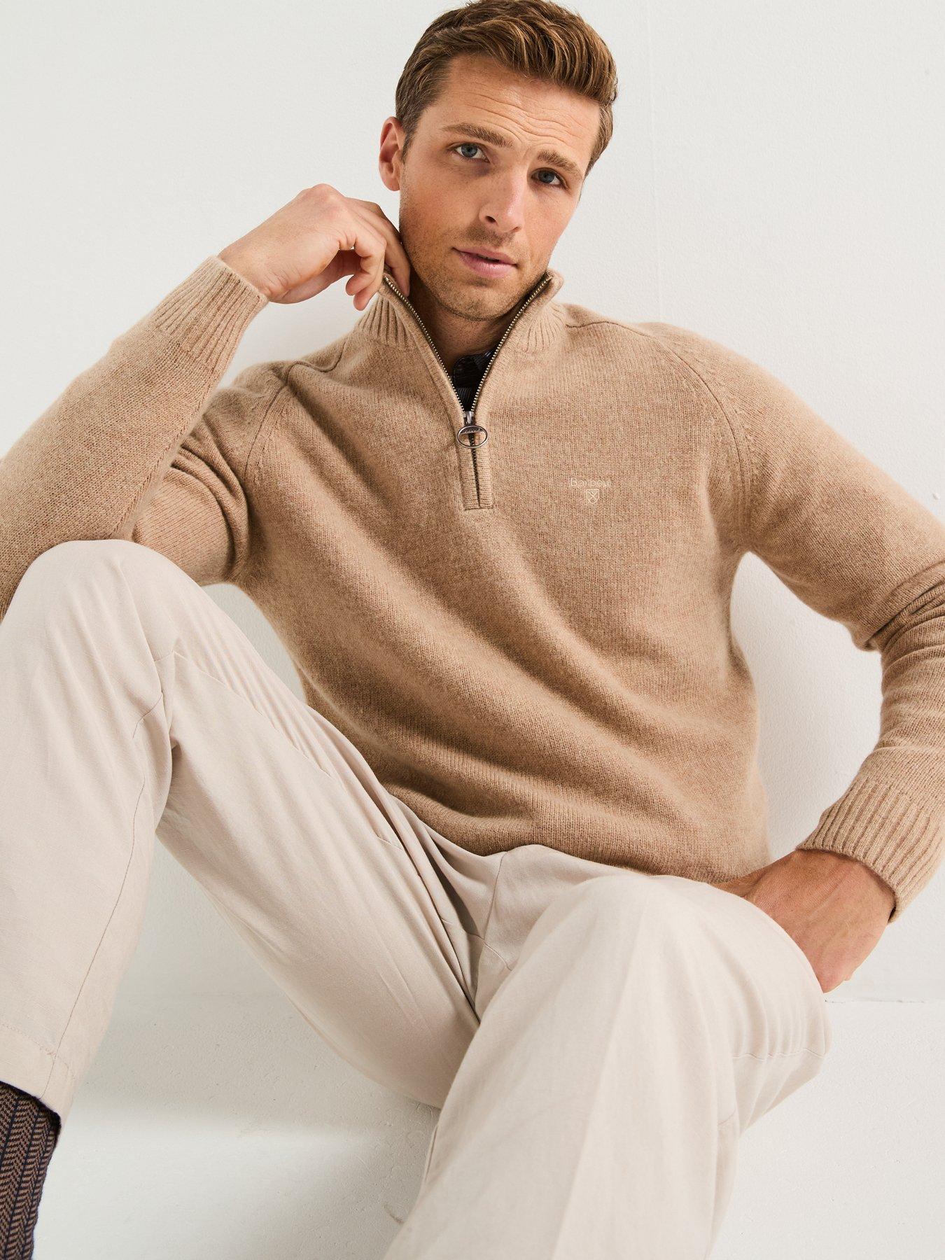 Image 5 of 6 of Barbour Grangetown Half Zip Knitted Jumper - Beige