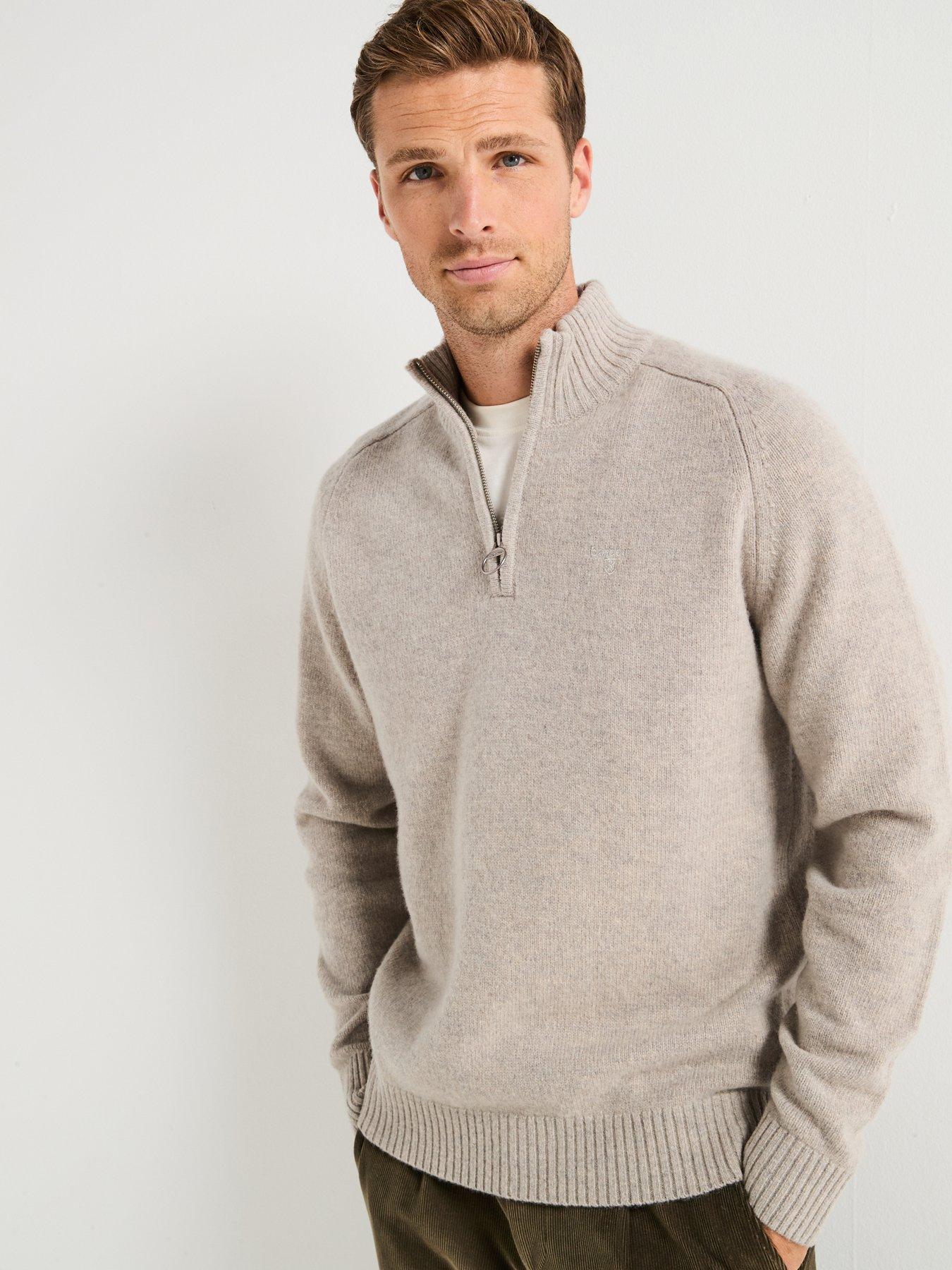 barbour-grangetown-half-zip-knitted-jumper--light-greydetail