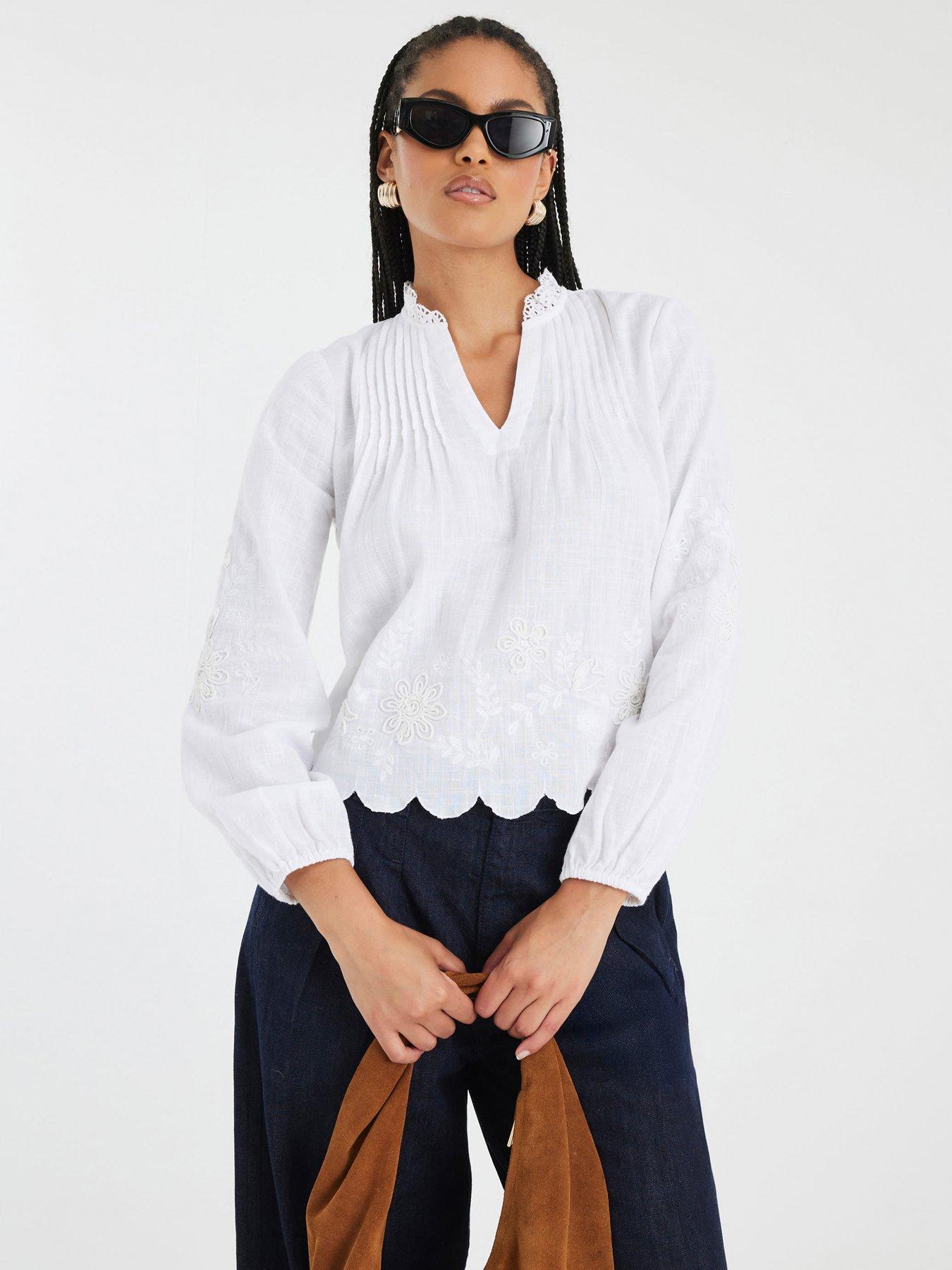 river-island-long-sleeve-v-neck-blouse-whitefront
