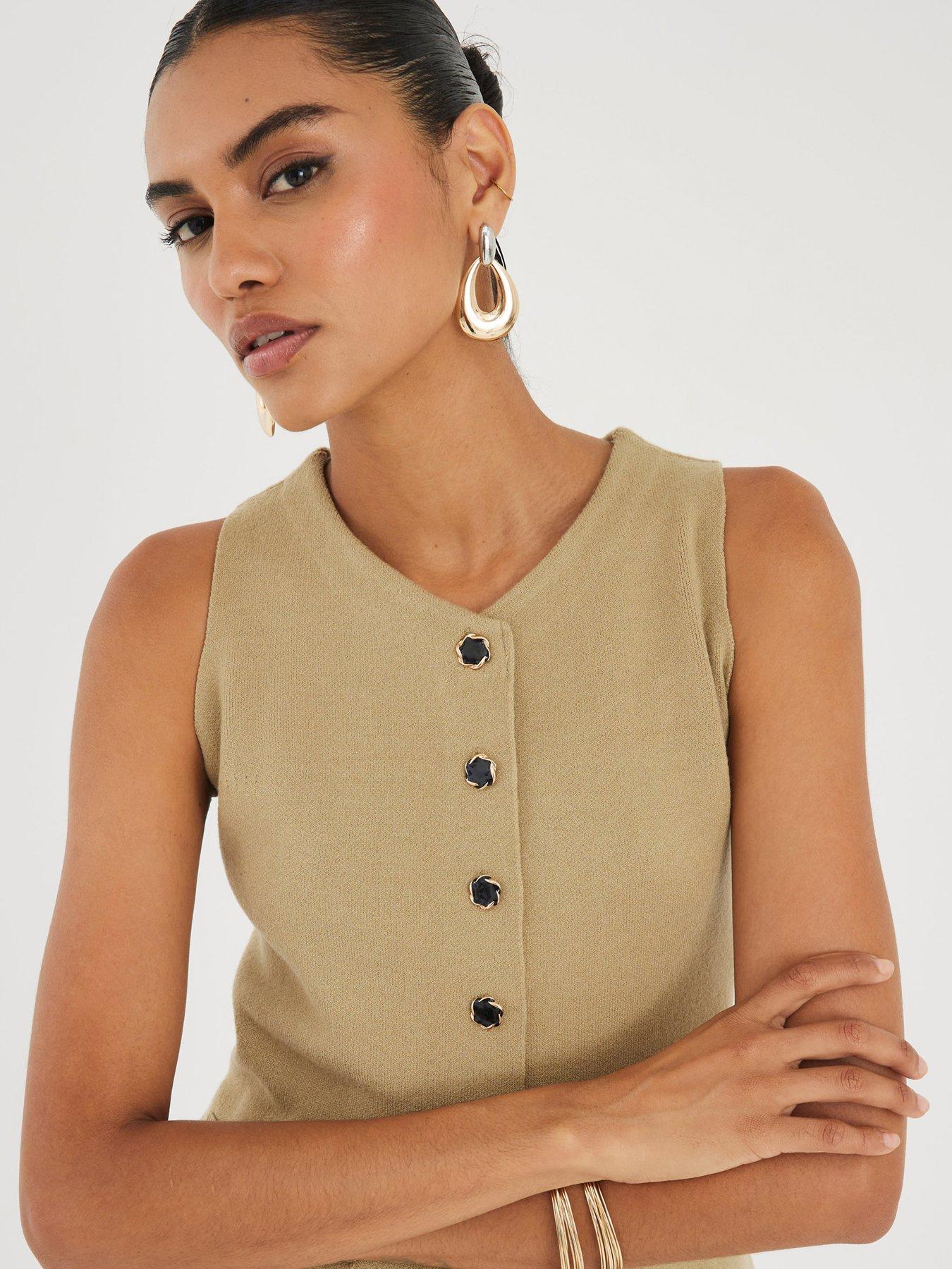 river-island-clean-longline-waistcoat-khakioutfit