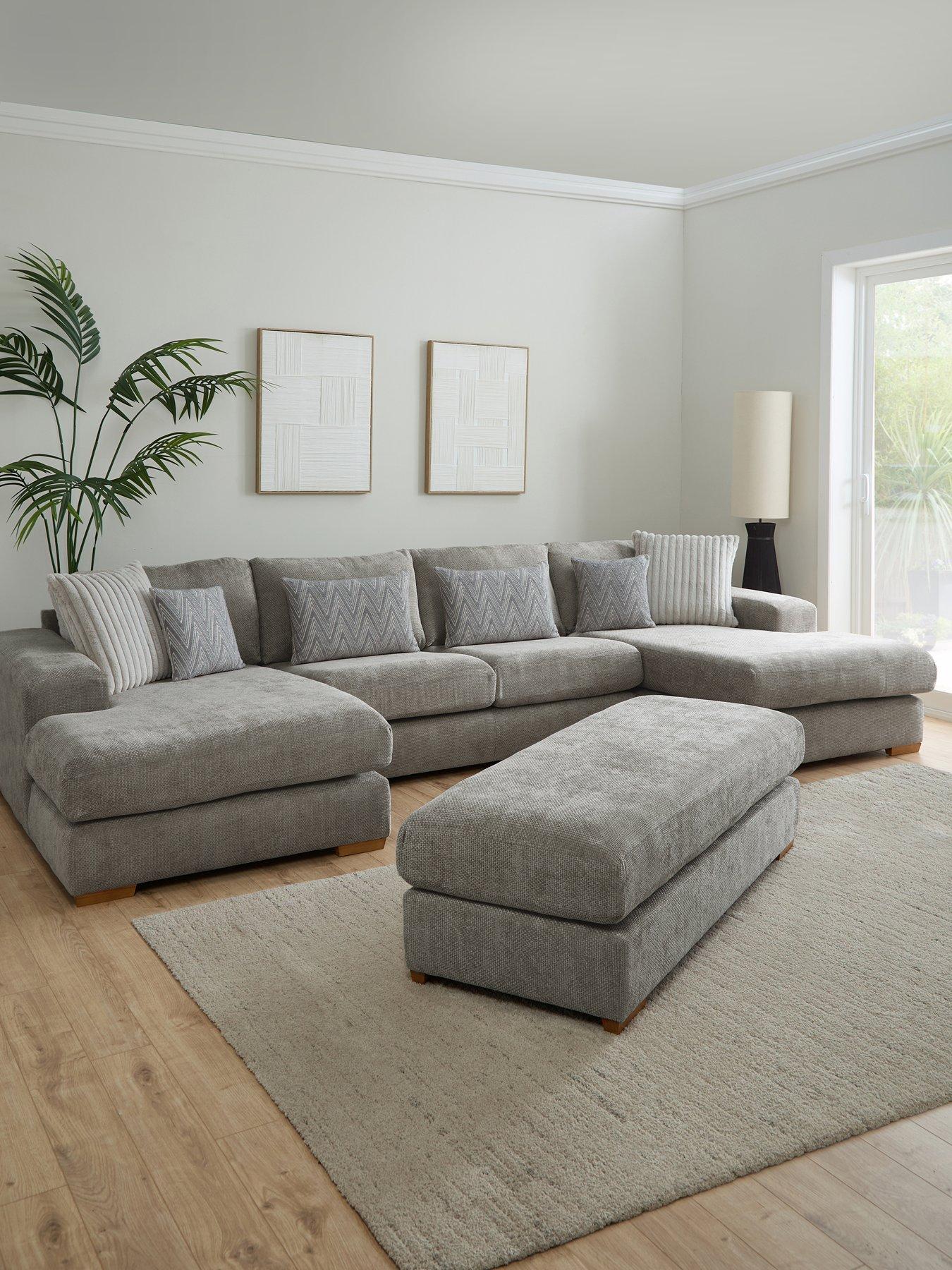 Very Home Broadgate Large U-shape Modular Sofa with Footstool
