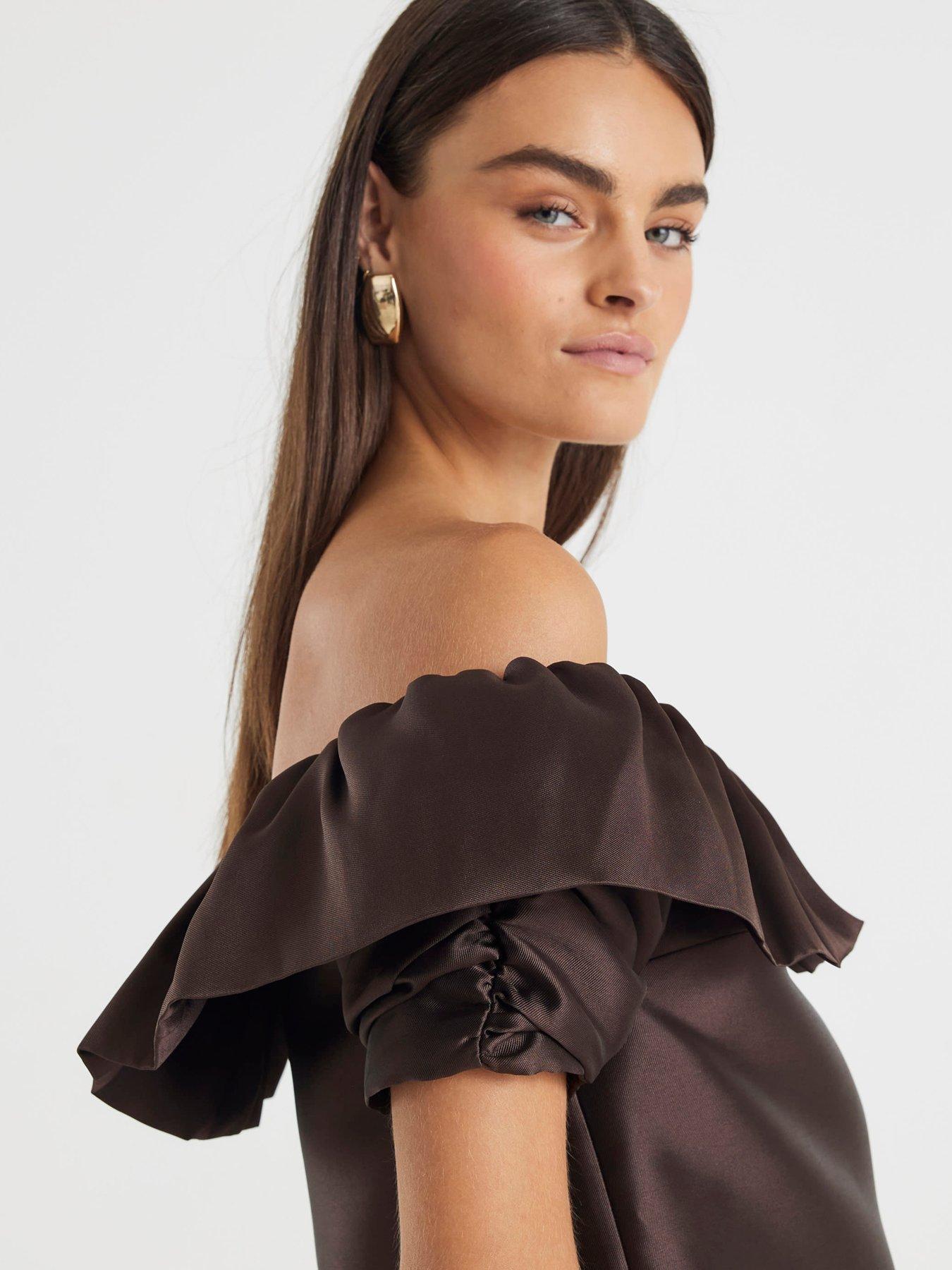 river-island-premium-frill-detail-short-sleeve-top-brownoutfit