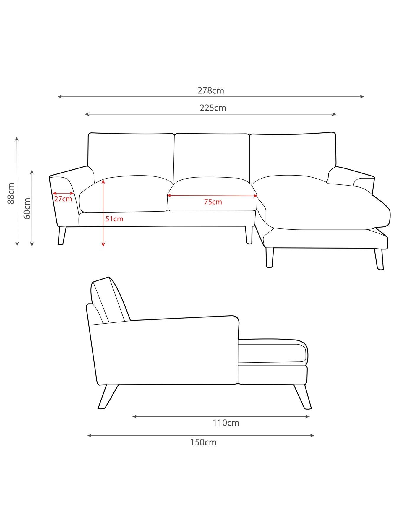 Image 7 of 7 of The Very Collection Aiyanna Rh 3 Seater Chaise