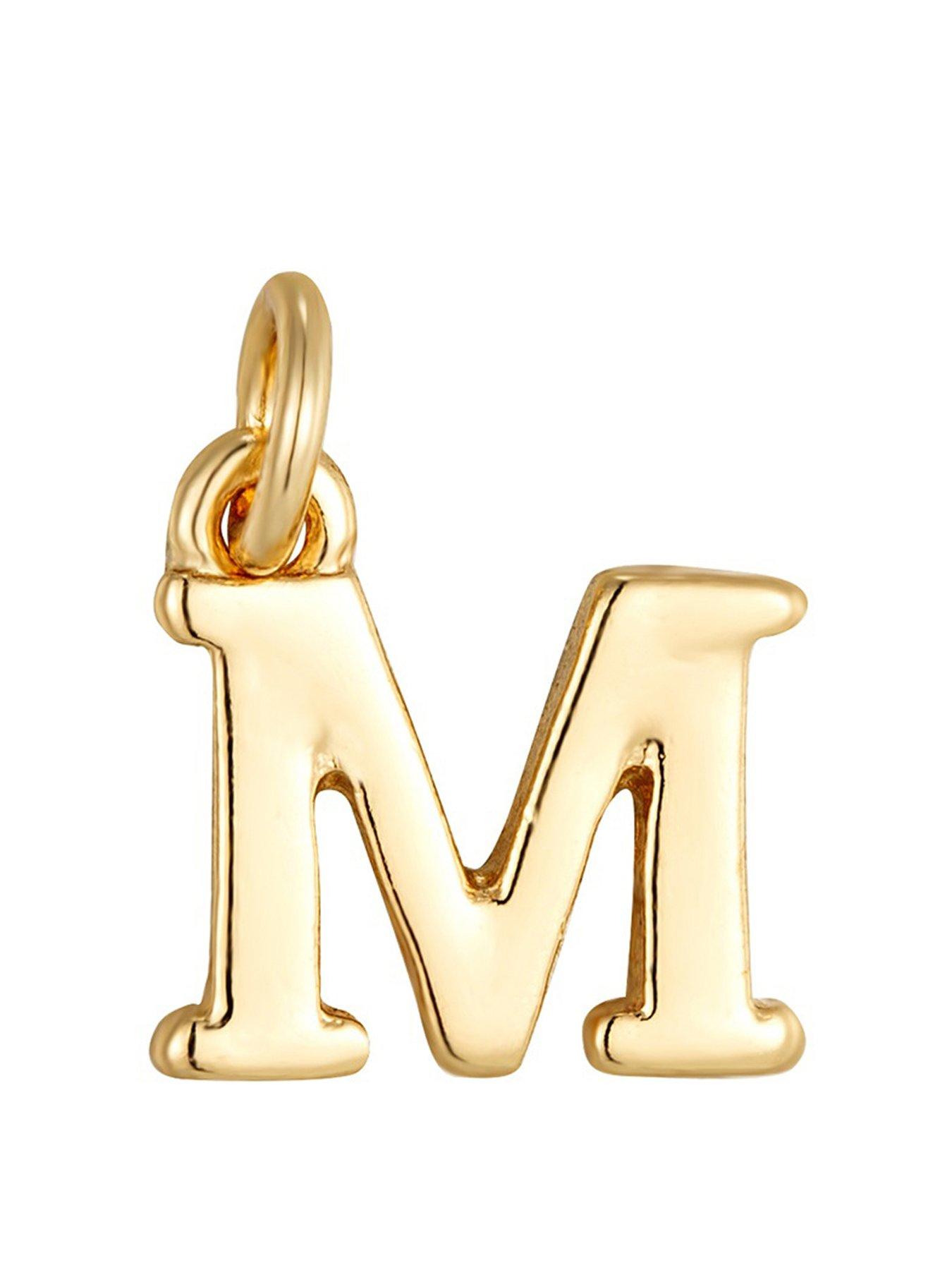 The Love Collection Pearl Stretch Bracelet with Gold Letter Charm