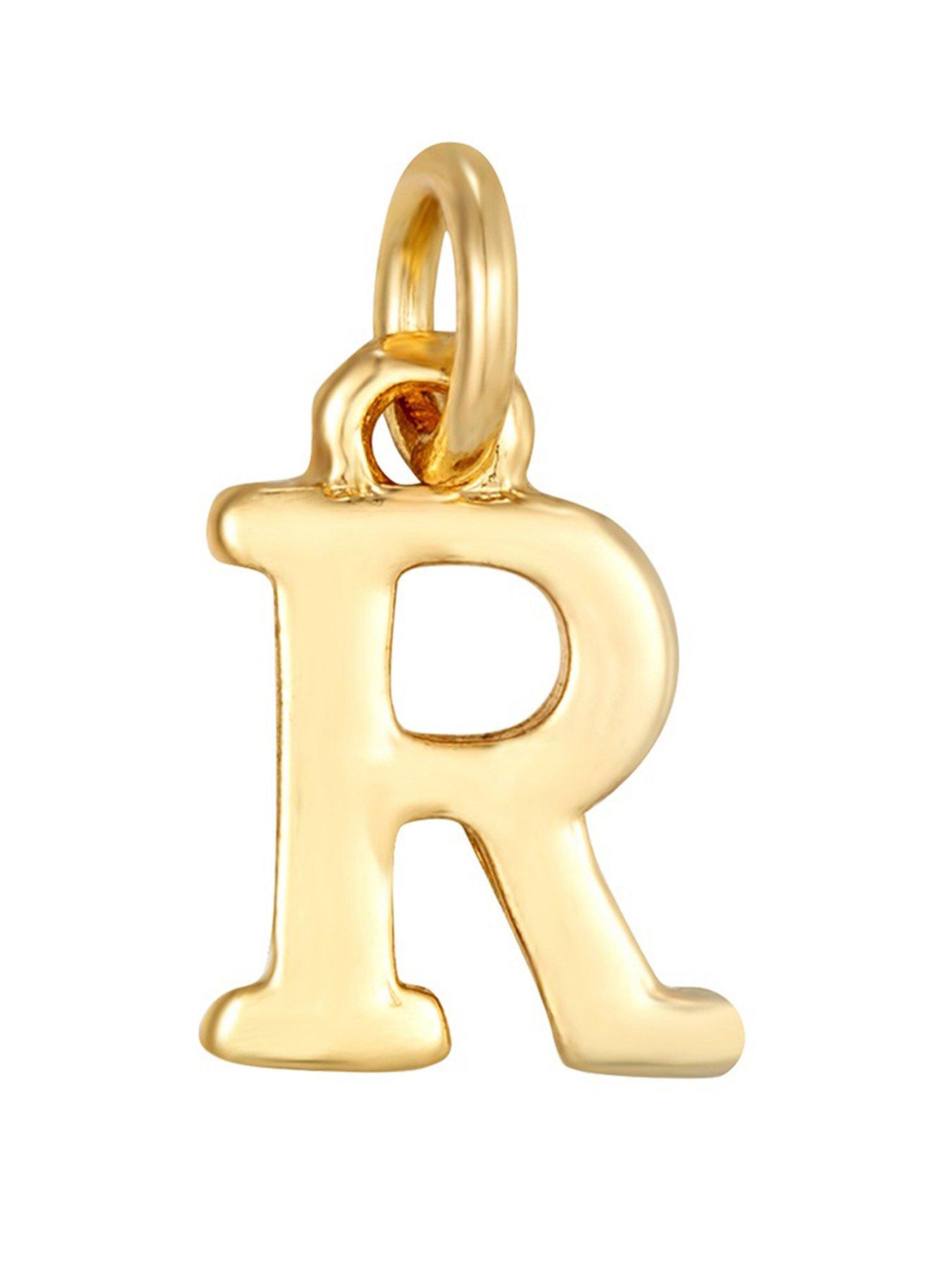 The Love Collection Pearl Stretch Bracelet with Gold Letter Charm