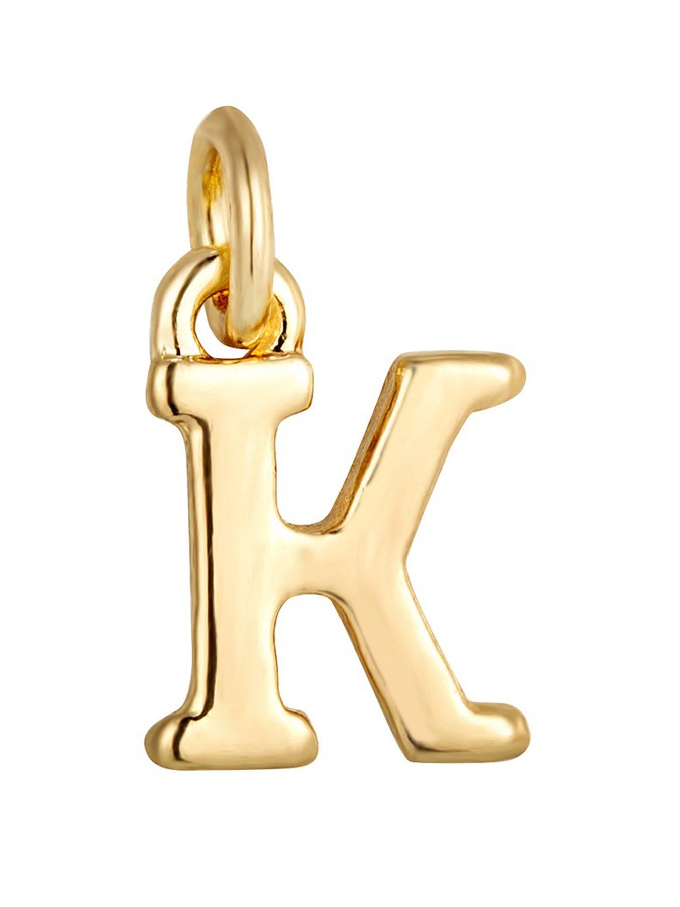 The Love Collection Pearl Stretch Bracelet with Gold Letter Charm