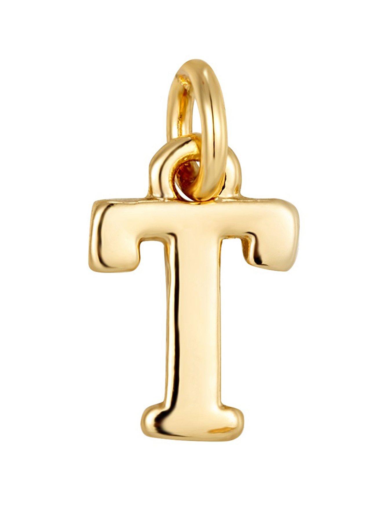 The Love Collection Pearl Stretch Bracelet with Gold Letter Charm