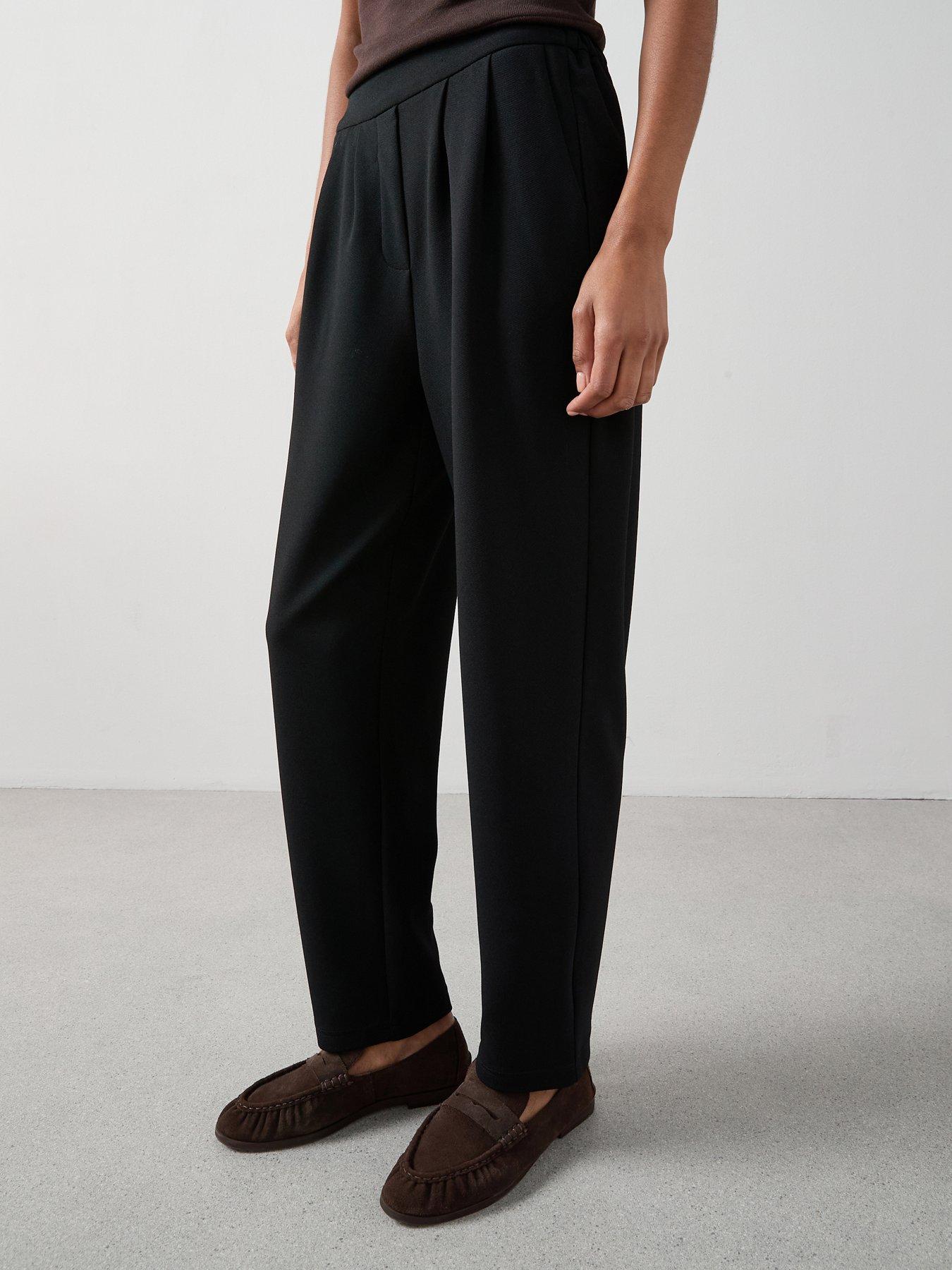 Image 1 of 6 of The Very Collection Pull On Smart Tapered Leg Trouser - Black